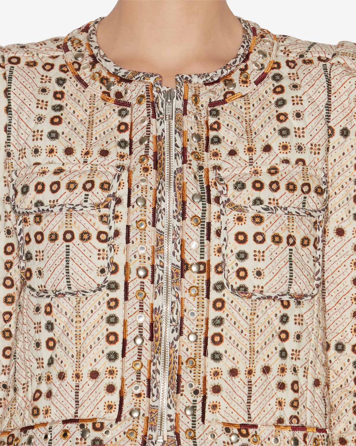 Giacca corta cristy in cotone con stampa - Ecru - Woman - 2