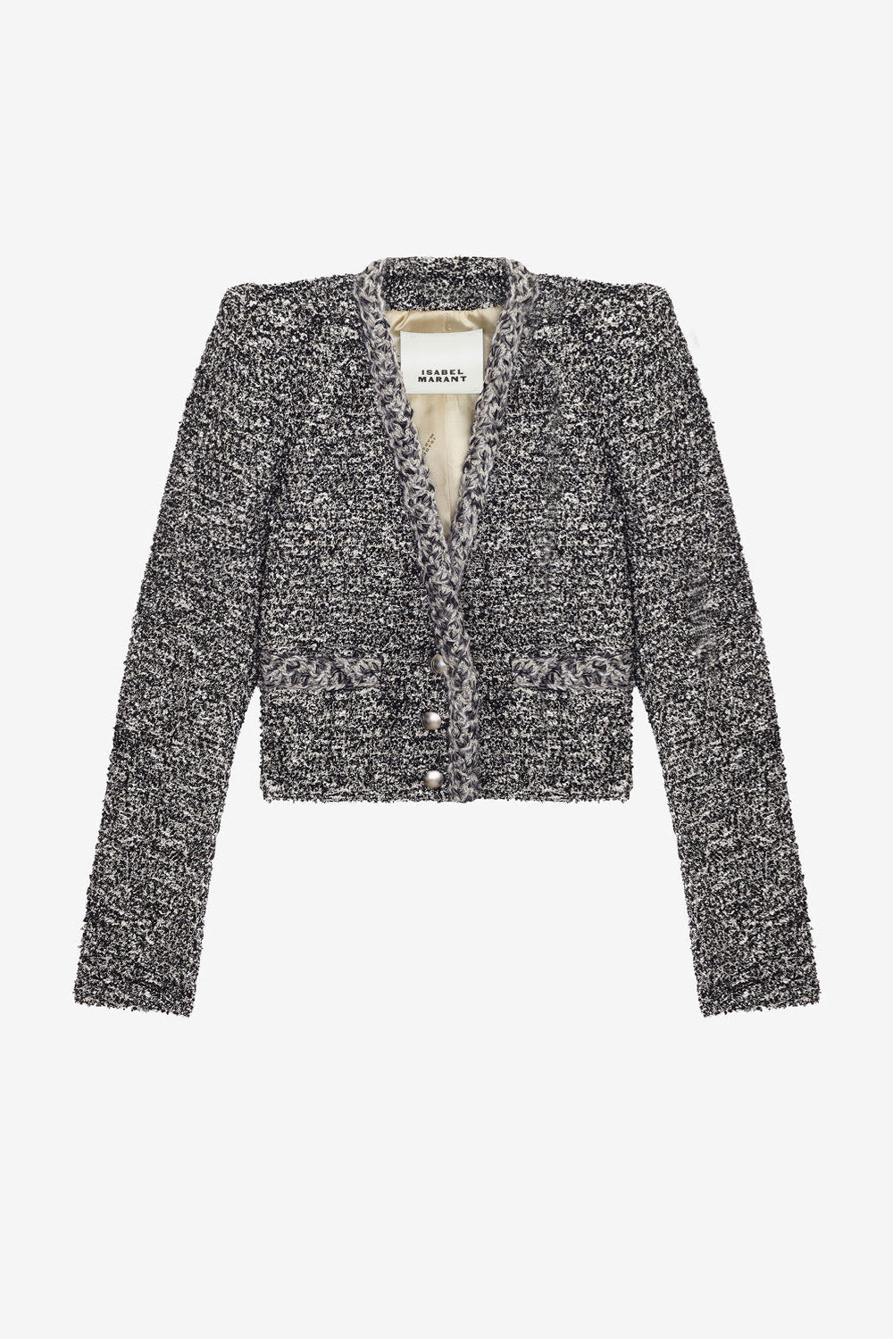 Gwendoline short cowens jacket - Black and ecru - Woman - 1