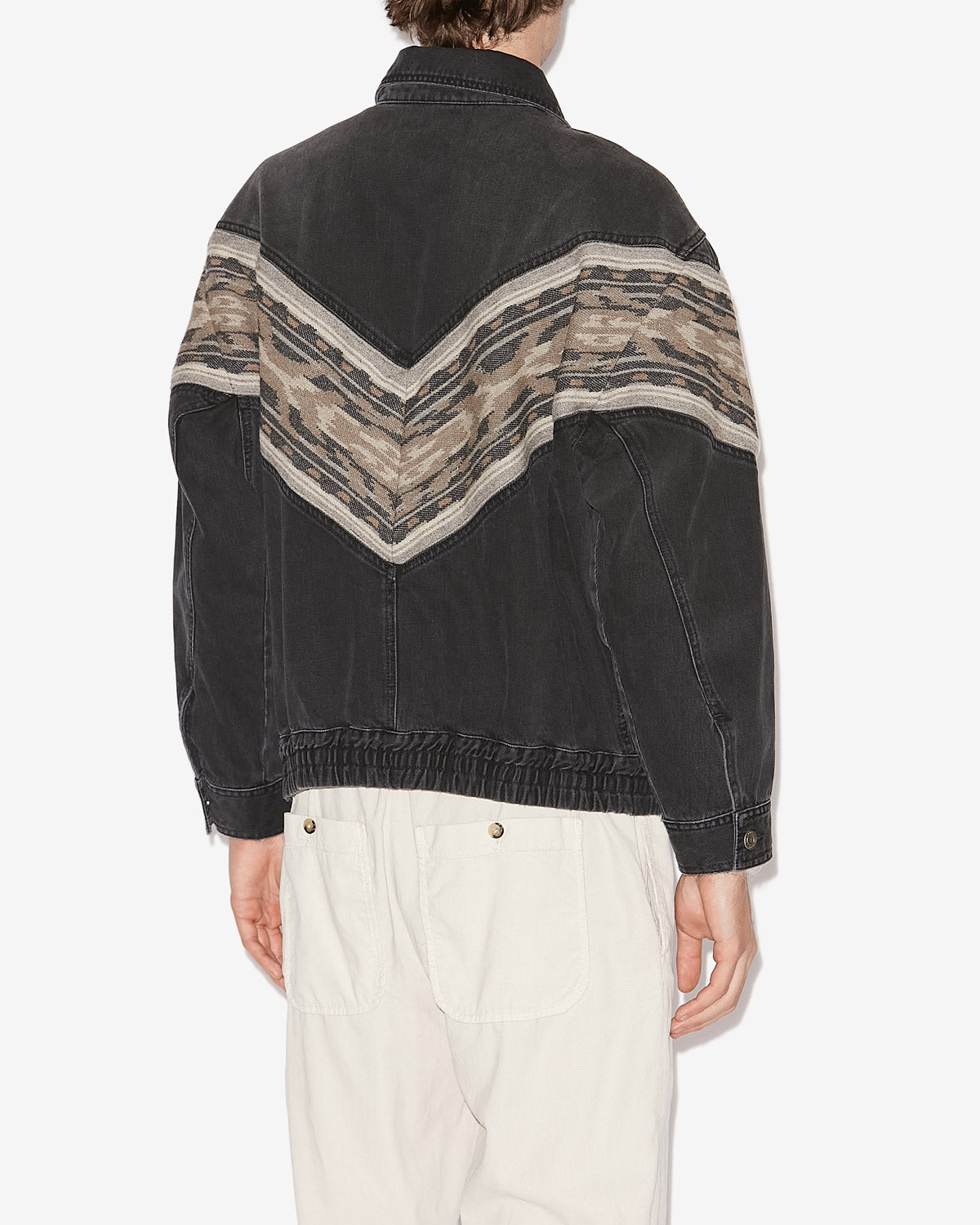 줄리안 요크 디테일 데님 재킷 - 검정으로 씻어낸 - Man - 4