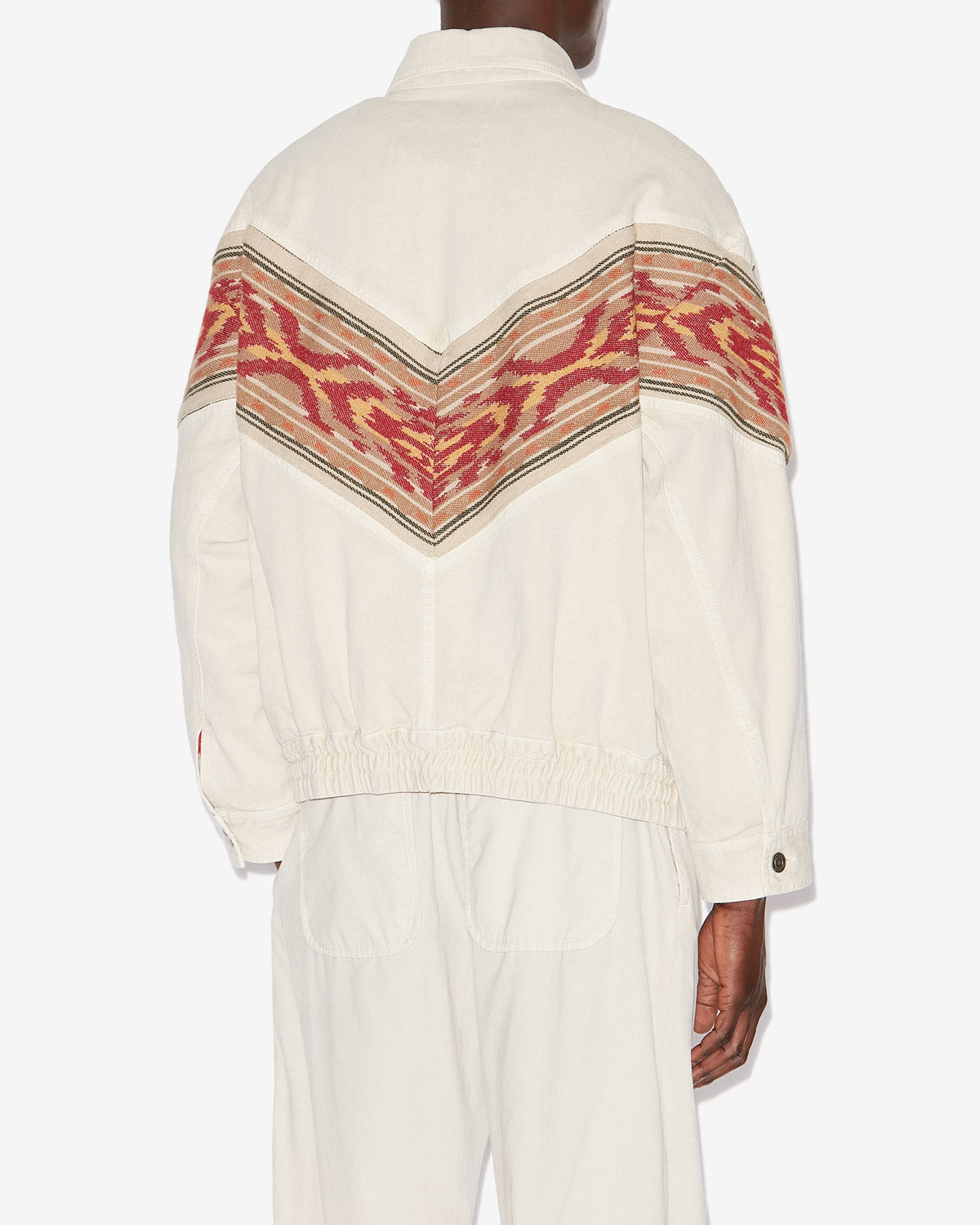 Giacca julian in denim con inserto - Ecru - Man - 4