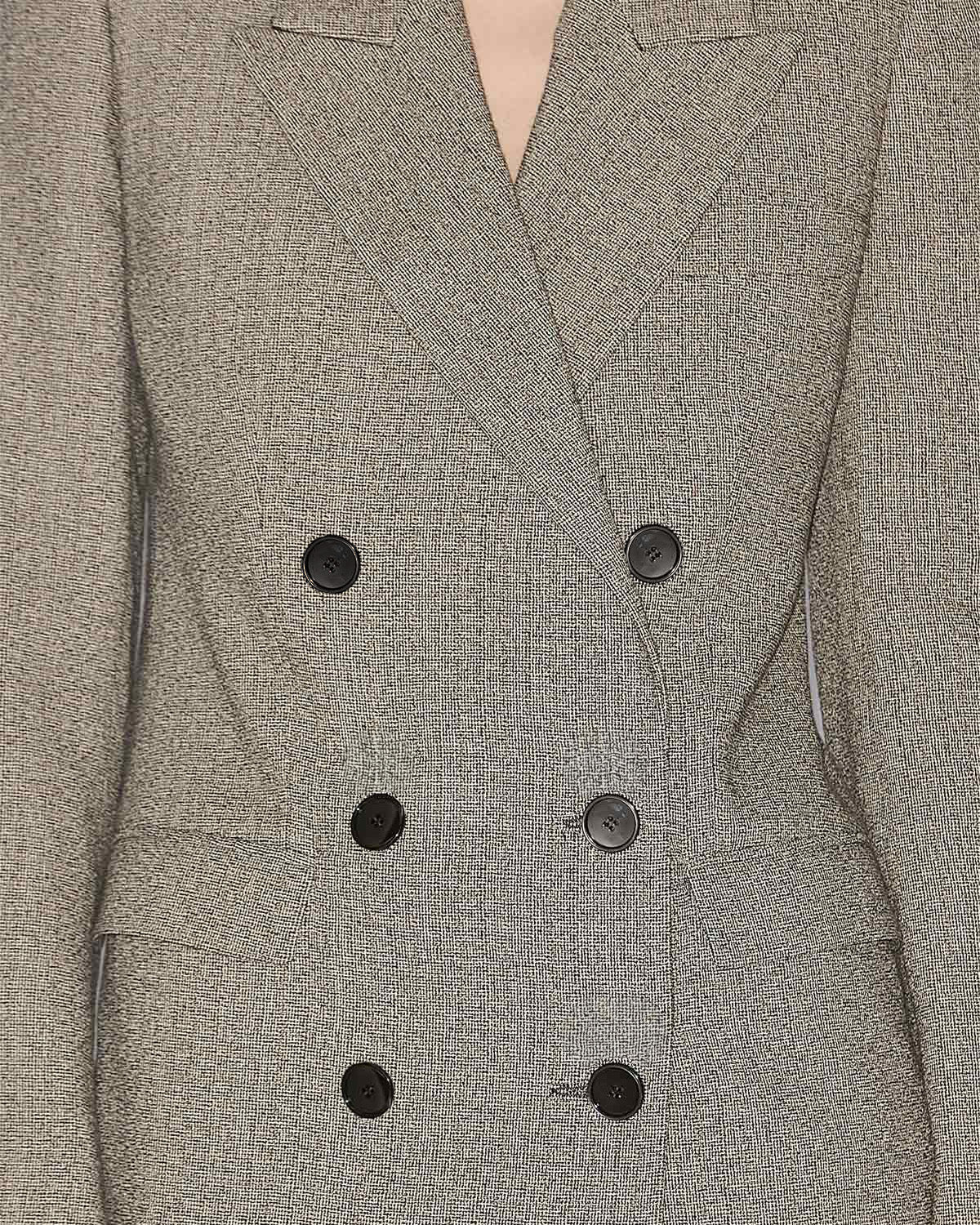 Veste tailleur irma motif prince-de-galles - Noir et écru - Woman - 2