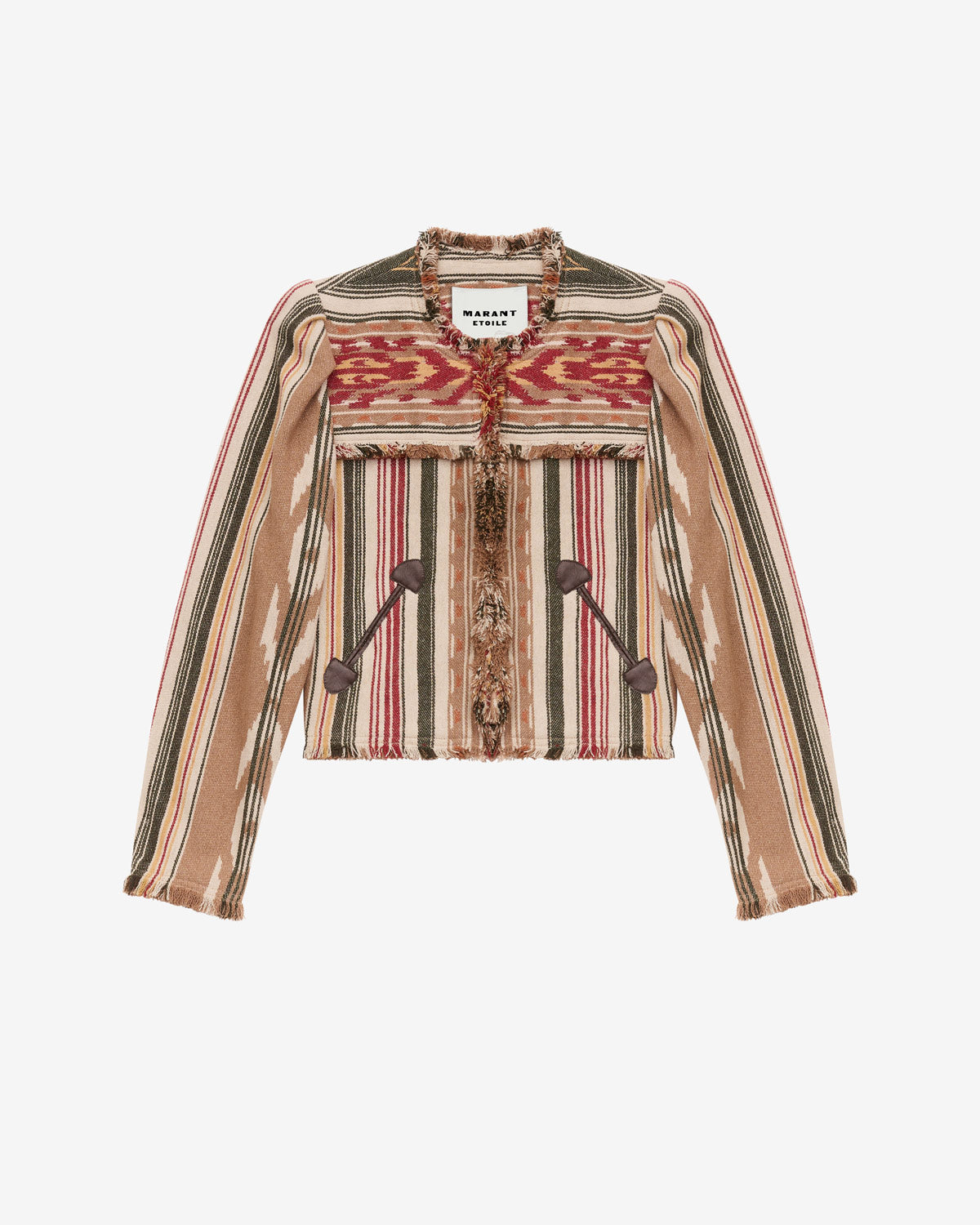 Delphina short graphic pattern jacket - Camel - Woman - 5
