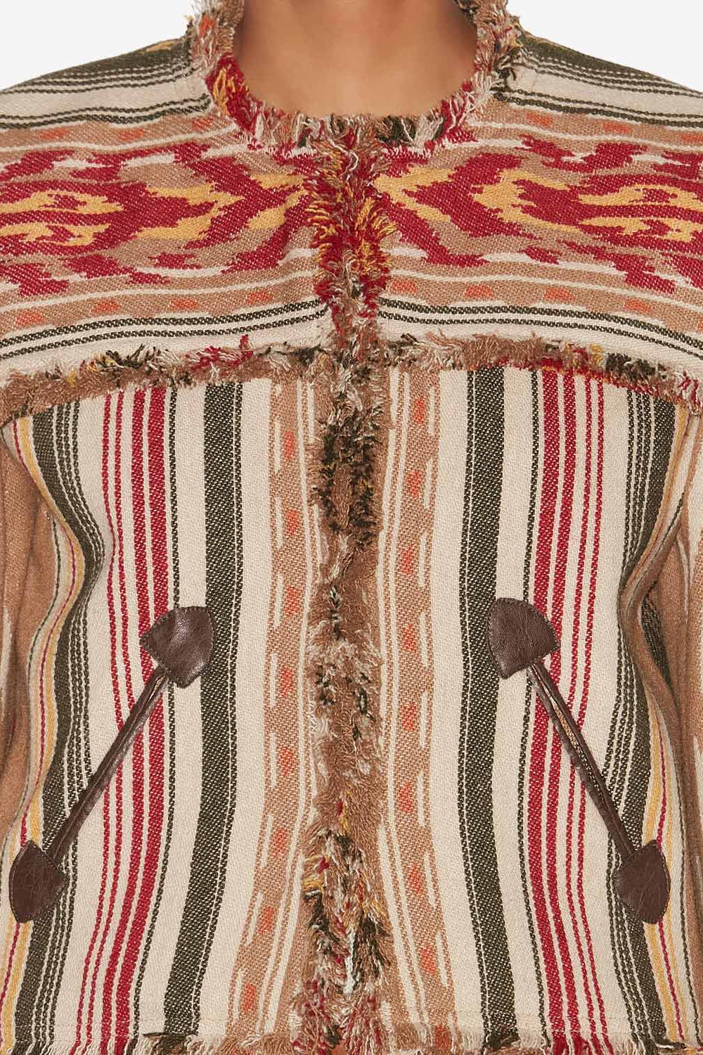 Delphina short graphic pattern jacket - Camel - Woman - 3