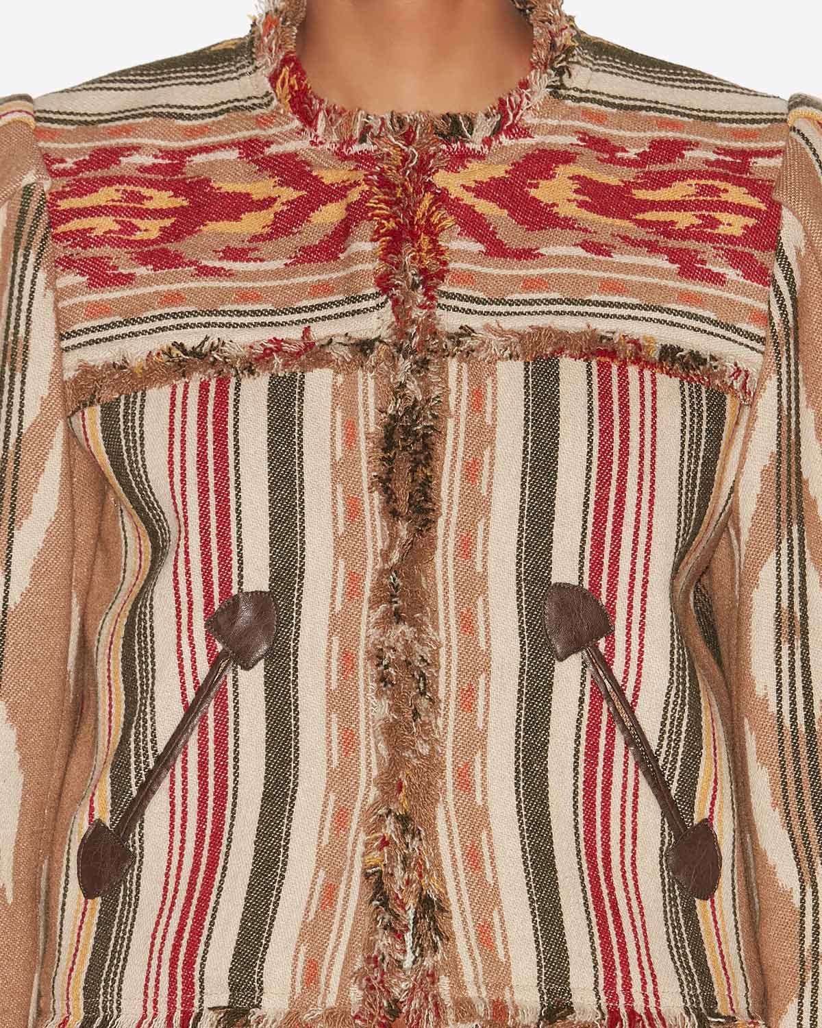 Delphina short graphic pattern jacket - Camel - Woman - 2