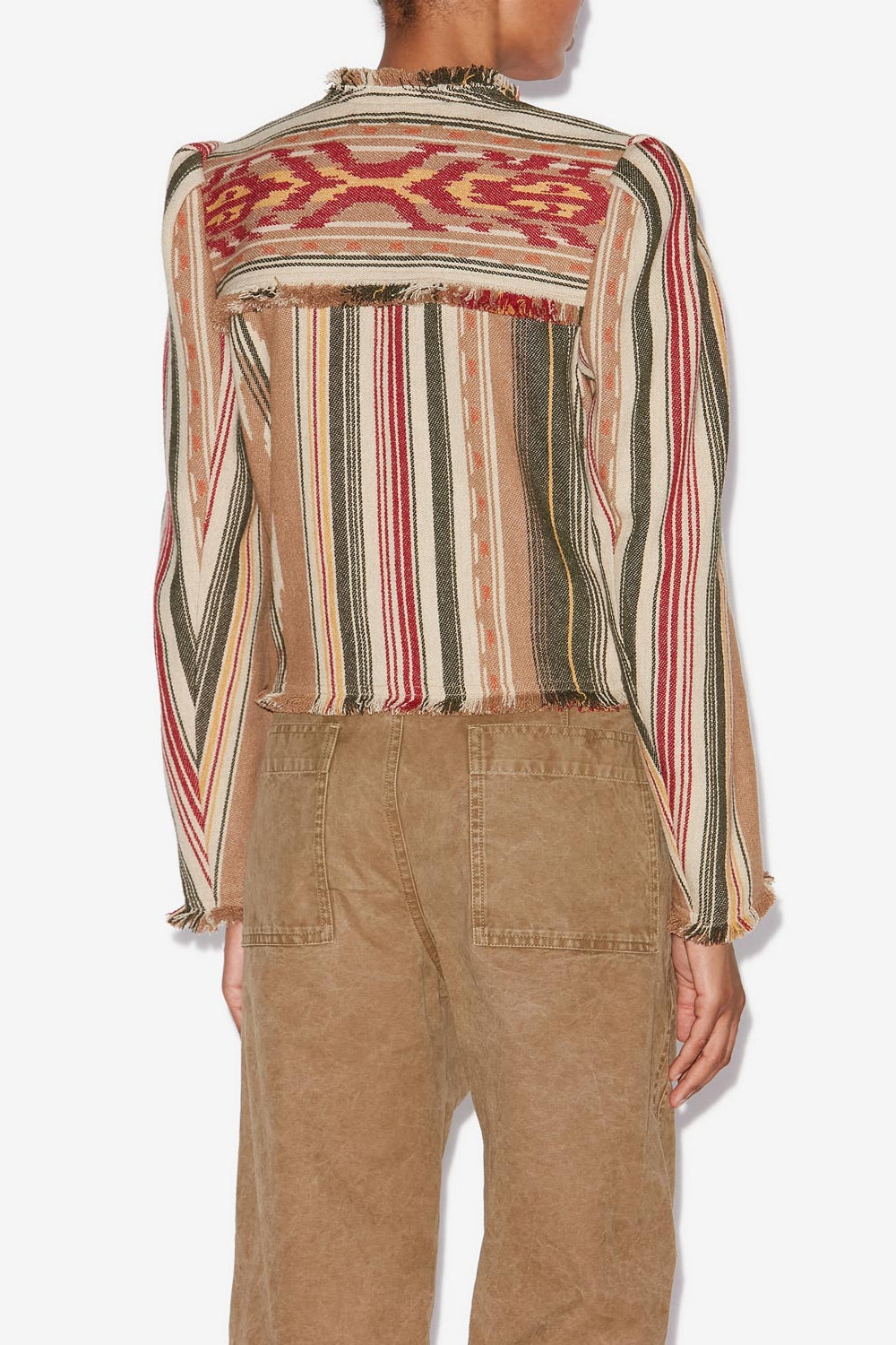 Delphina short graphic pattern jacket - Camel - Woman - 5