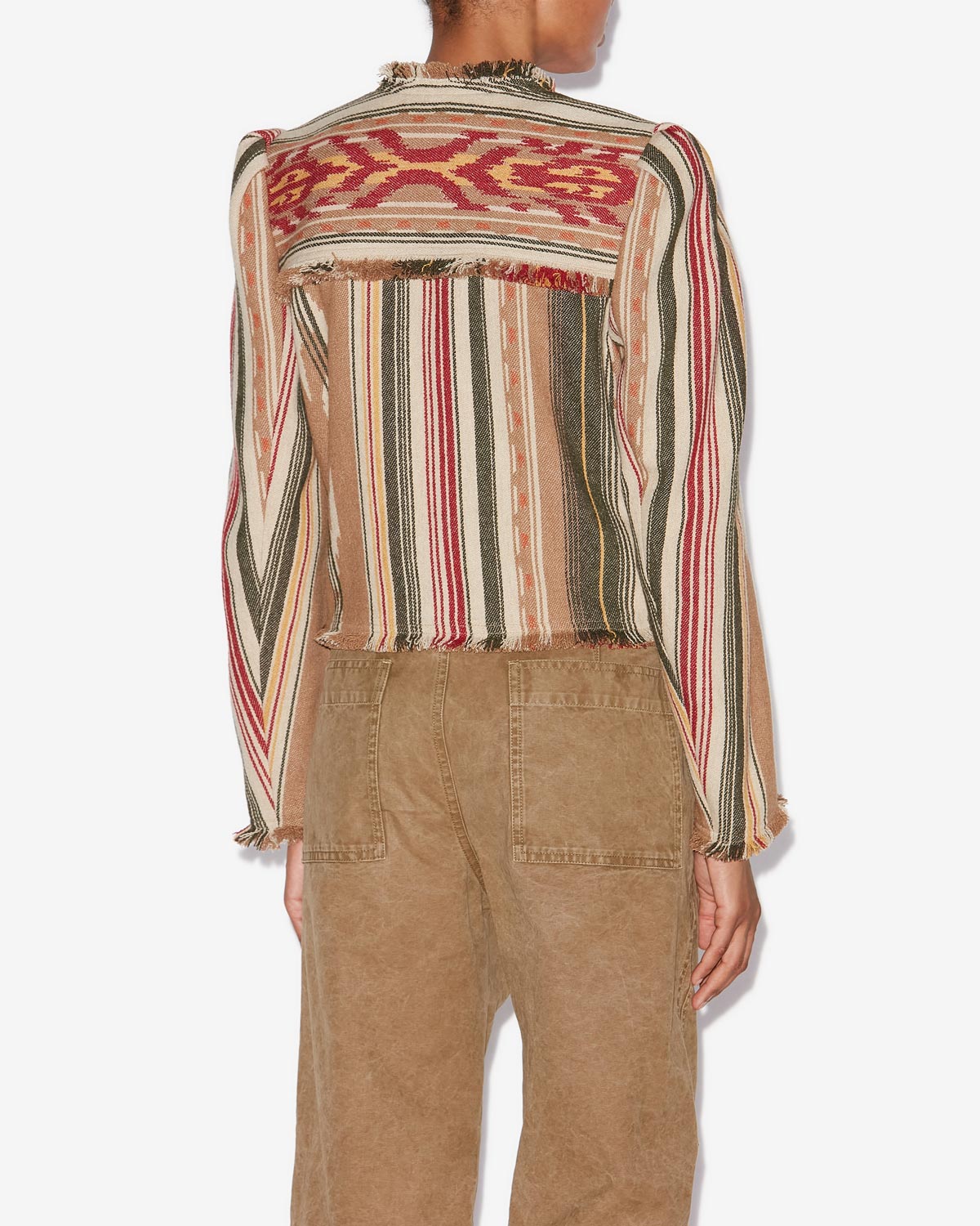 Delphina short graphic pattern jacket - Camel - Woman - 4