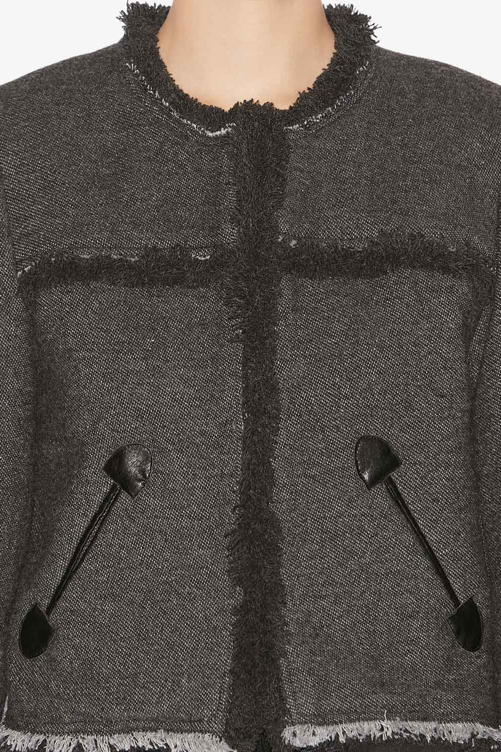 Chaqueta corta delphina con motivos gráficos - Anthracite - Woman - 3