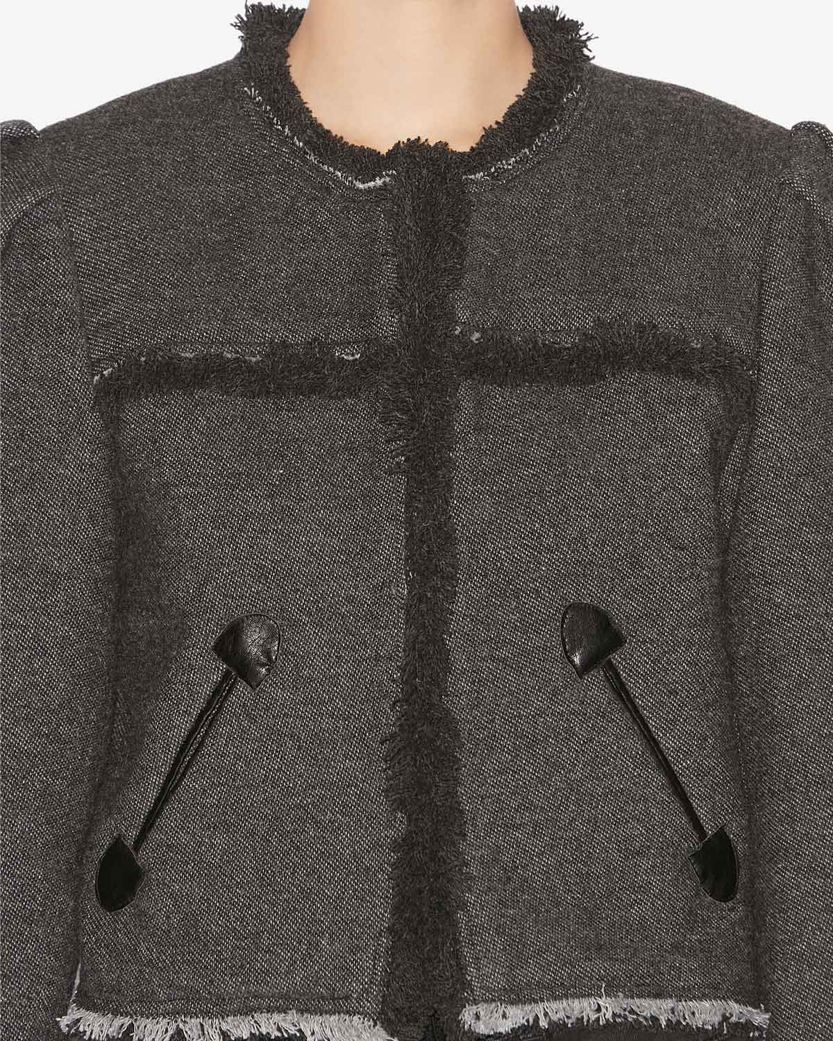 Chaqueta corta delphina con motivos gráficos - Anthracite - Woman - 2