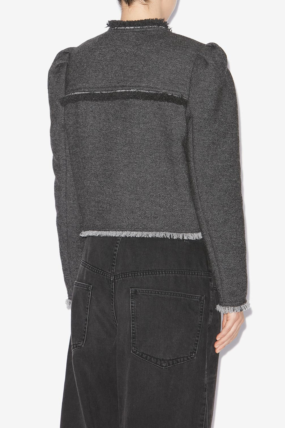 Chaqueta corta delphina con motivos gráficos - Anthracite - Woman - 5