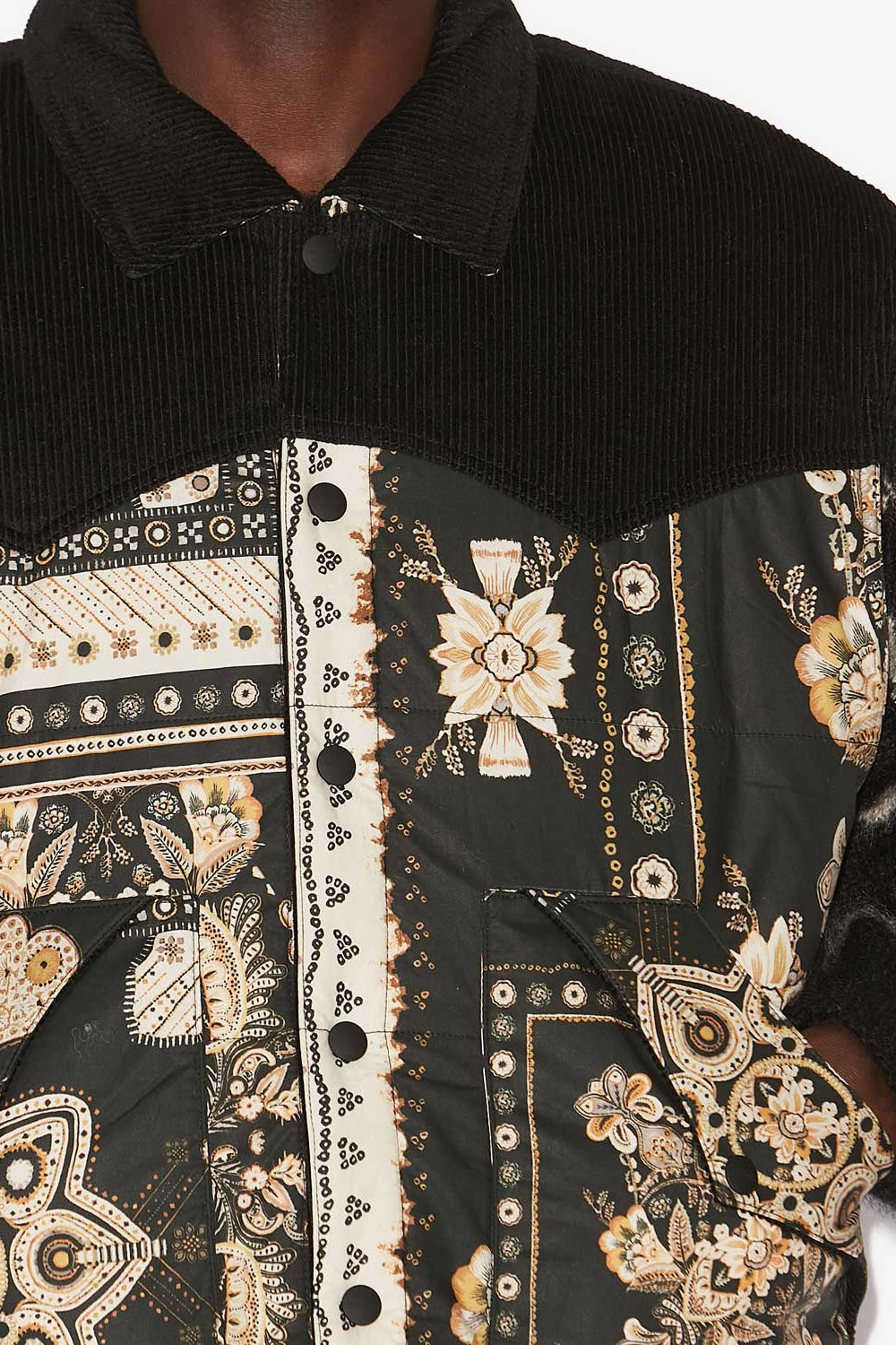 Glen dual-material vest - Black-ochre - Man - 3