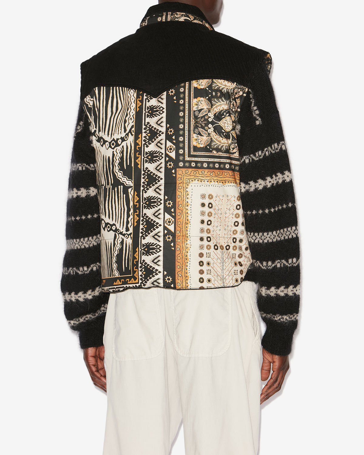 Glen dual-material vest - Black-ochre - Man - 4