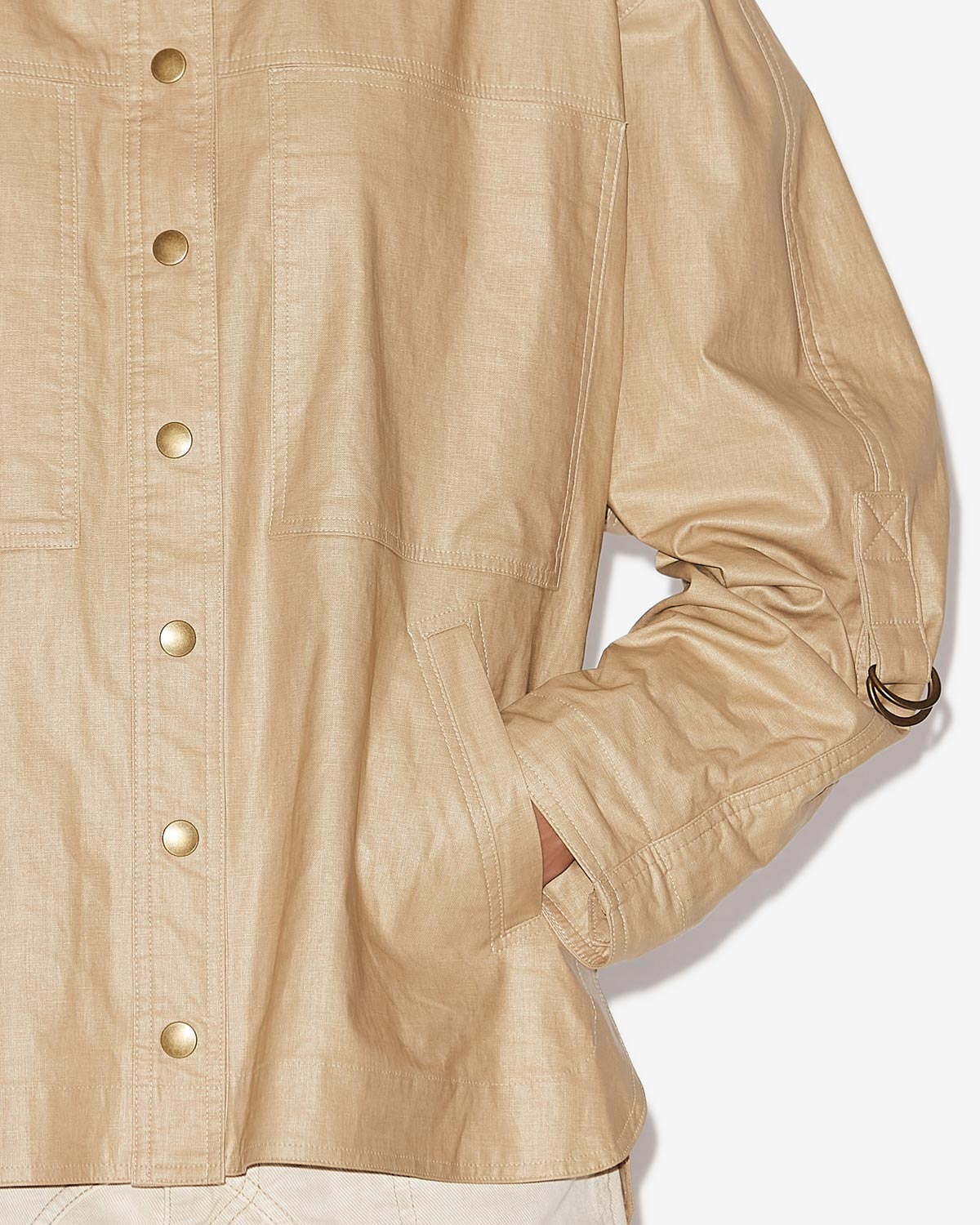 Chaqueta florania de lino revestido - Beige - Woman - 2