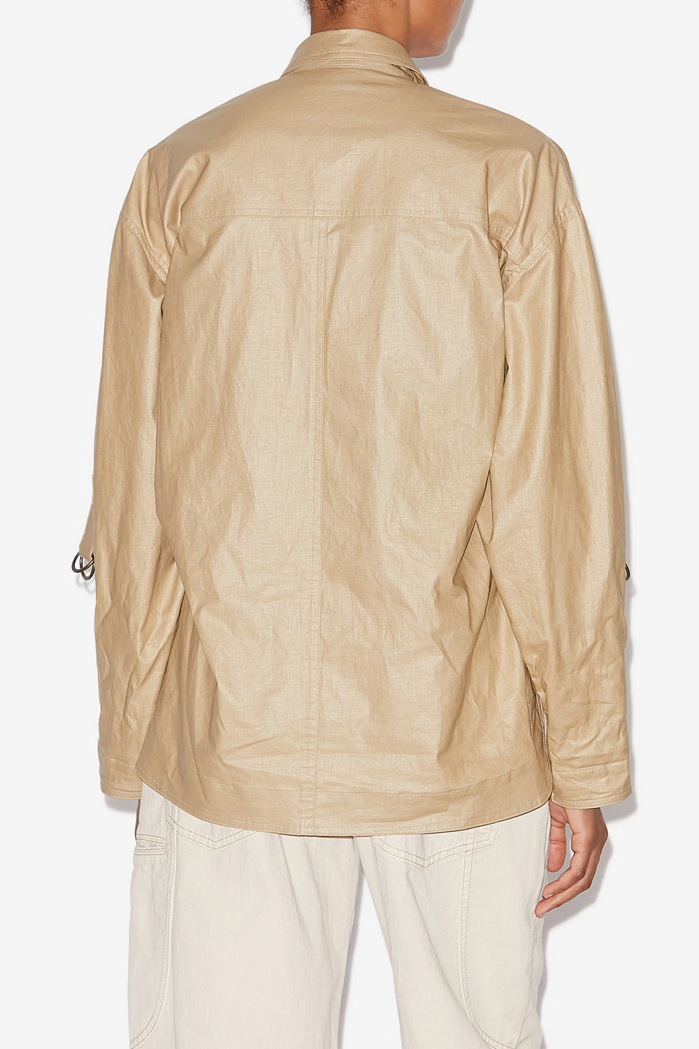 Florania coated linen jacket - Beige - Woman - 5