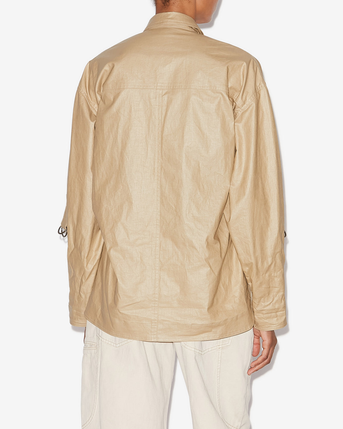 Chaqueta florania de lino revestido - Beige - Woman - 4