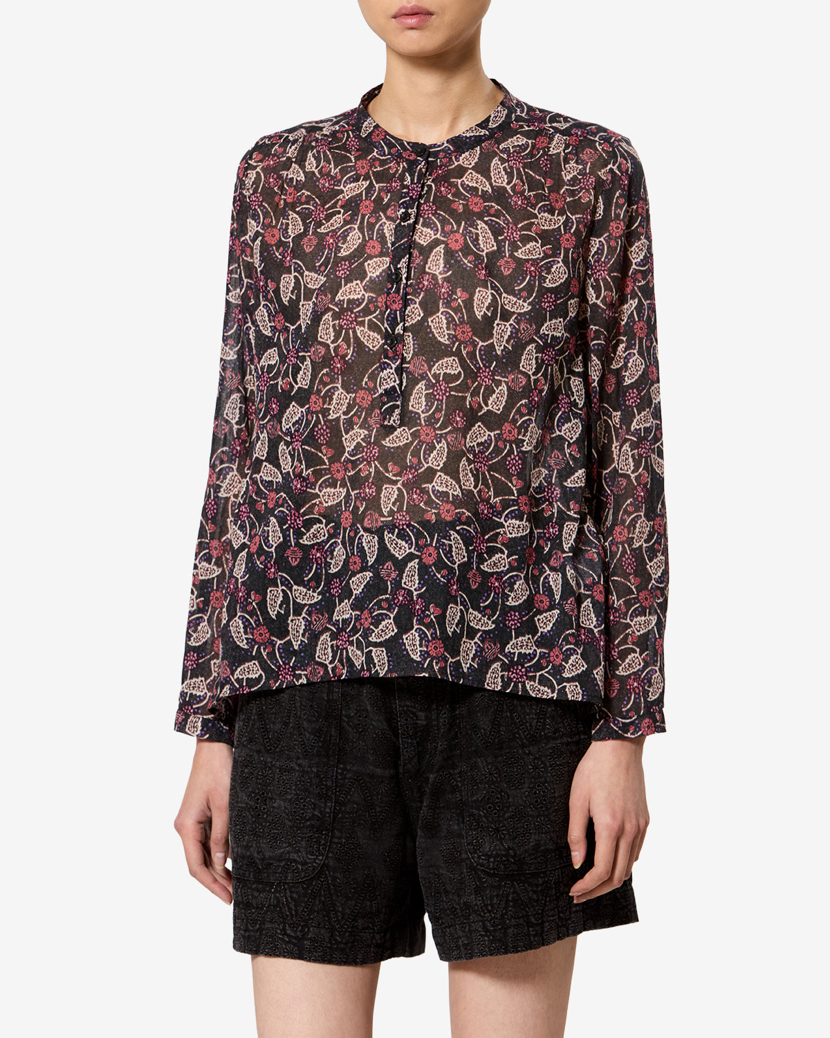 Maria Top Woman Black/Raspberry | ISABEL MARANT Official online store