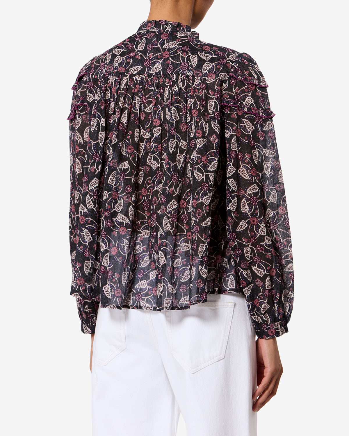 Christa Top Woman Black/Raspberry | ISABEL MARANT Official online