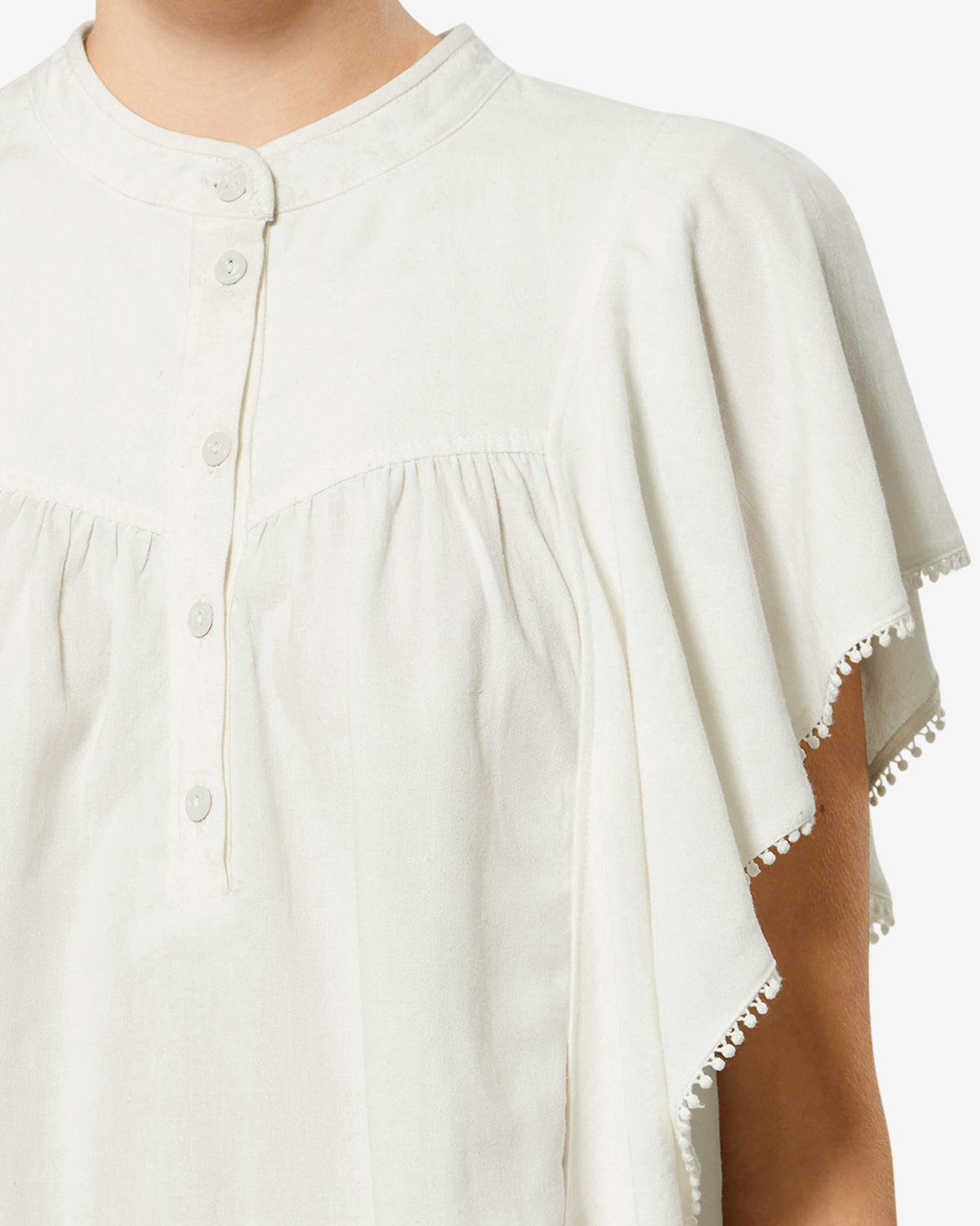 isabel marant刺繍入りホワイト半袖ブラウス isabel marant刺繍入りホワイト半袖ブラウス Isabel Marant（コットン