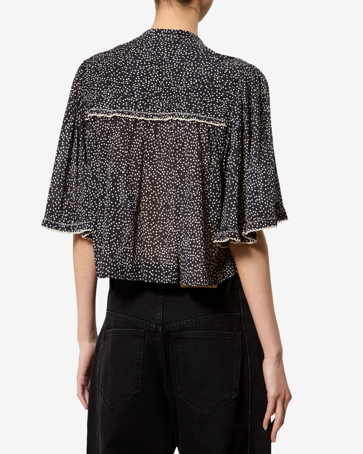 Douna Top Woman black and ecru | ISABEL MARANT Official online store