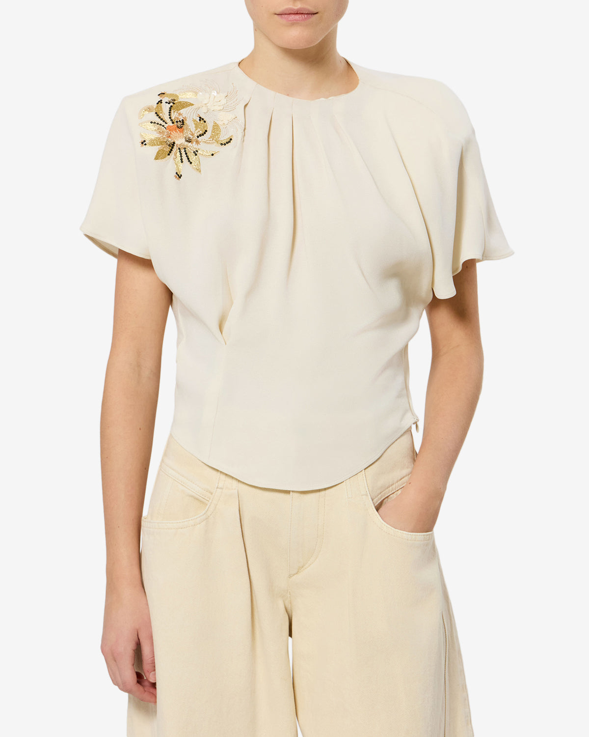Sakine Top Woman ecru | ISABEL MARANT Official online store