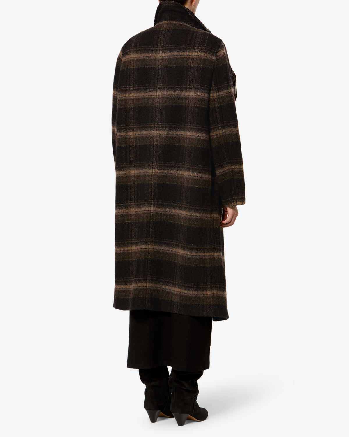 Gihan wool coat Woman Black/Khaki | ISABEL MARANT Official online