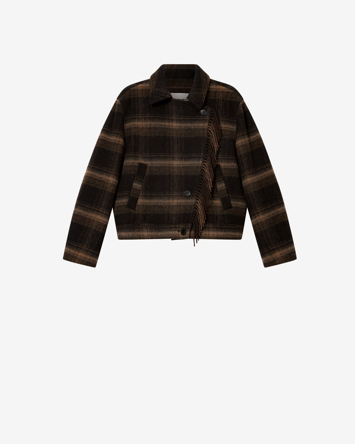 Galeane wool coat Woman Black/Khaki | ISABEL MARANT Official