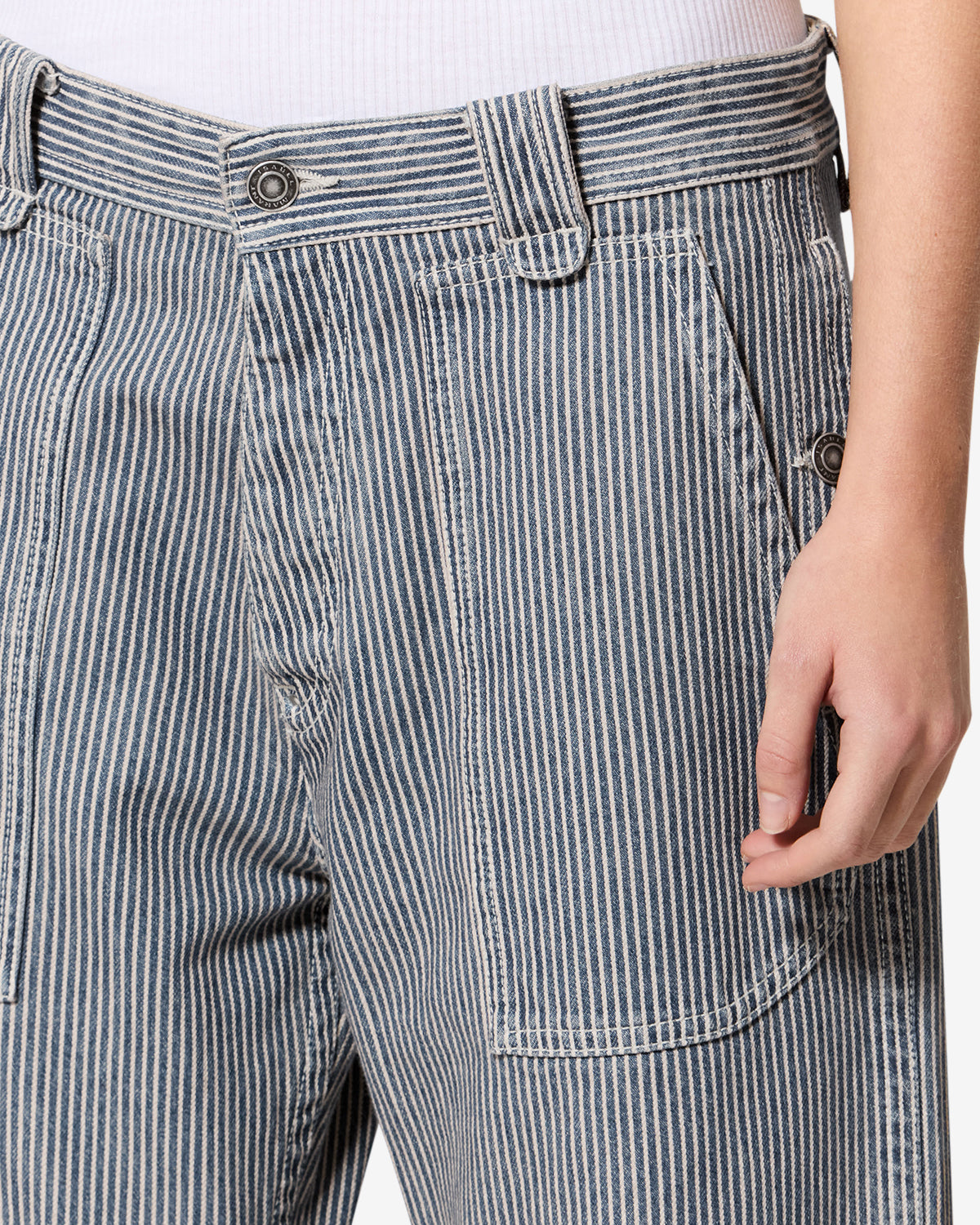 Ermina Pants Woman blue-white | ISABEL MARANT Official online store