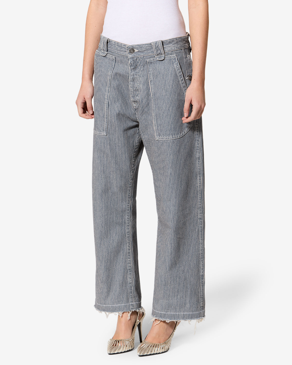 Ermina Pants Woman blue-white | ISABEL MARANT Official online store