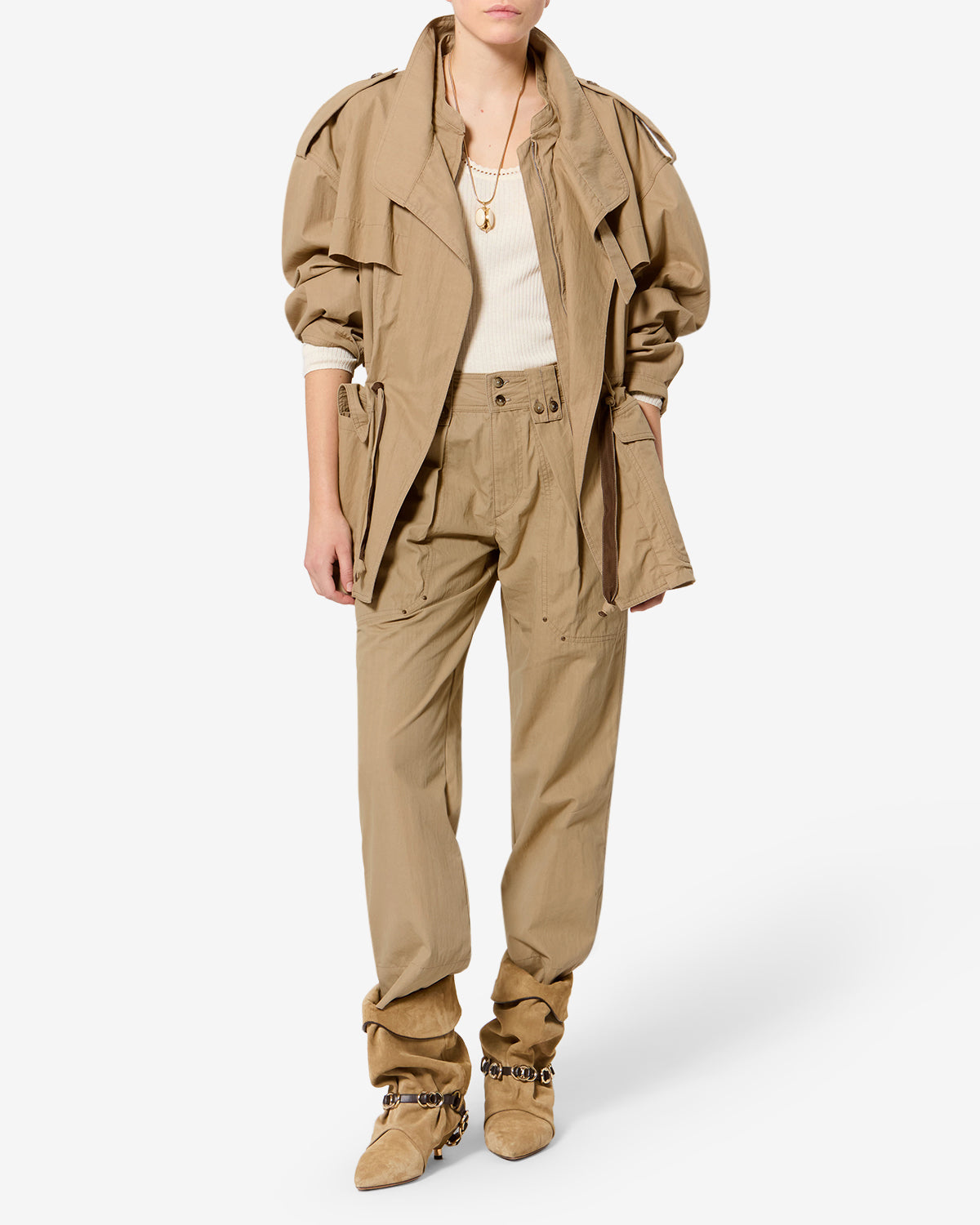 Amandine Pants Woman light khaki | ISABEL MARANT Official online store Amandine Pants Woman light khaki | ISABEL MARANT Official online store