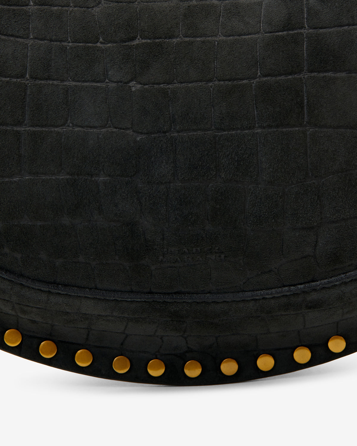 Oskan Moon bag in grained leather Woman black | ISABEL MARANT