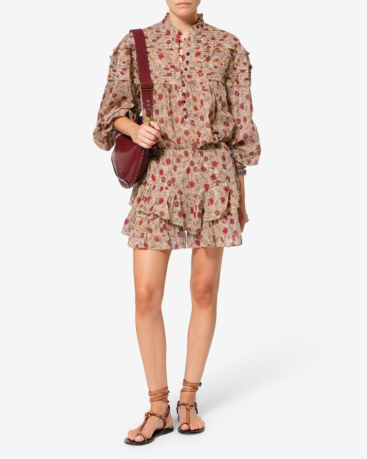 JOCADIA SHORTS Woman ecru-raspberry | ISABEL MARANT Official