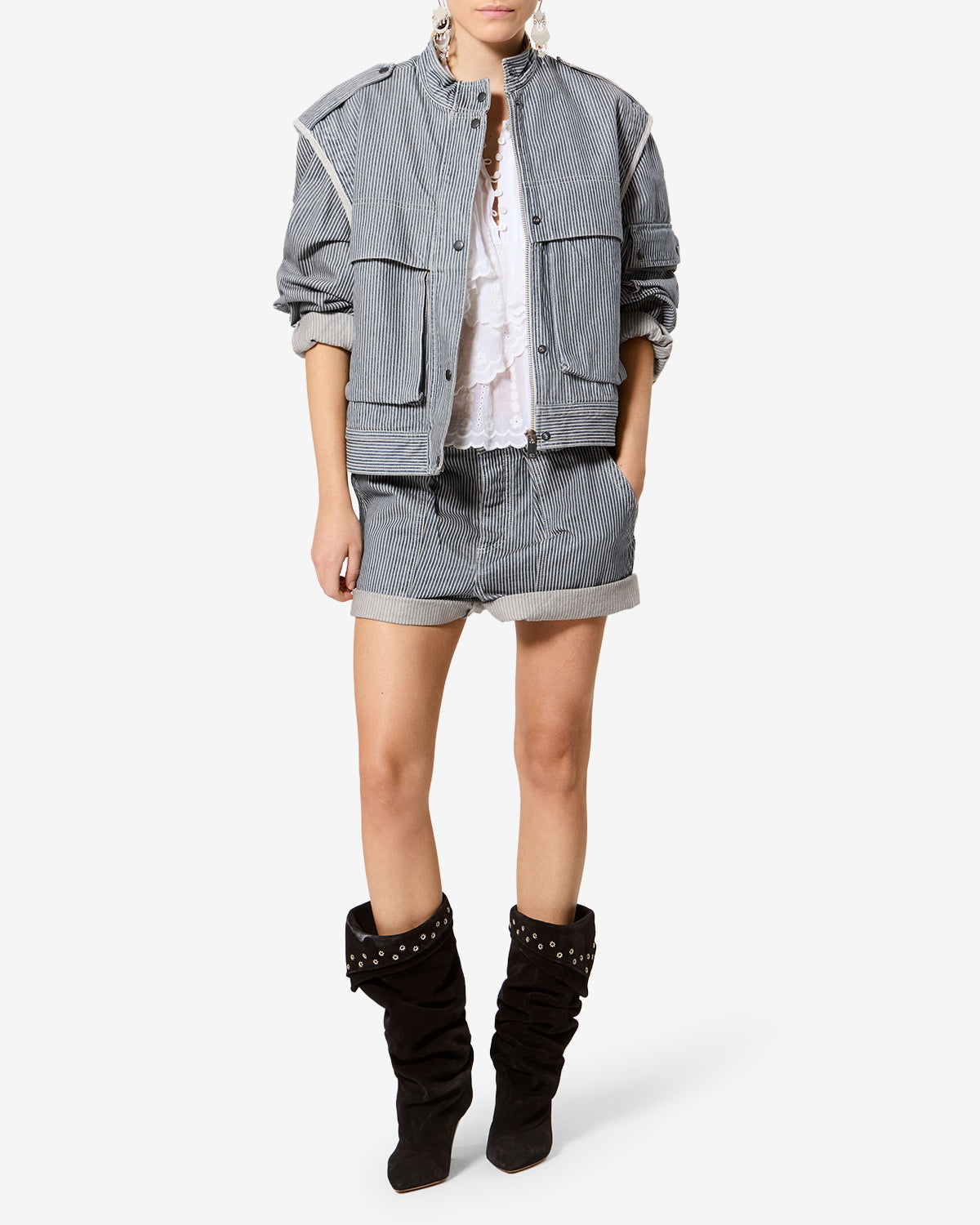 Eveja Shorts Woman blue-white | ISABEL MARANT Official online store