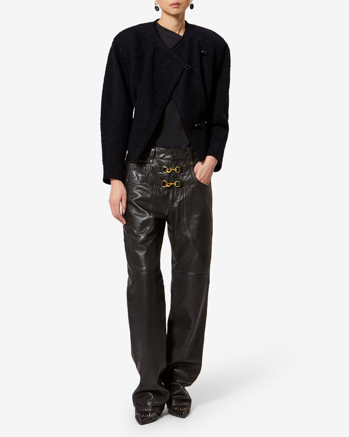 Suna wool jacket Woman black | ISABEL MARANT Official online store