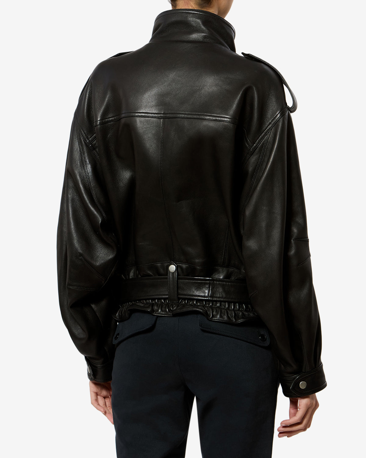 Farza leather jacket Woman black | ISABEL MARANT Official online store