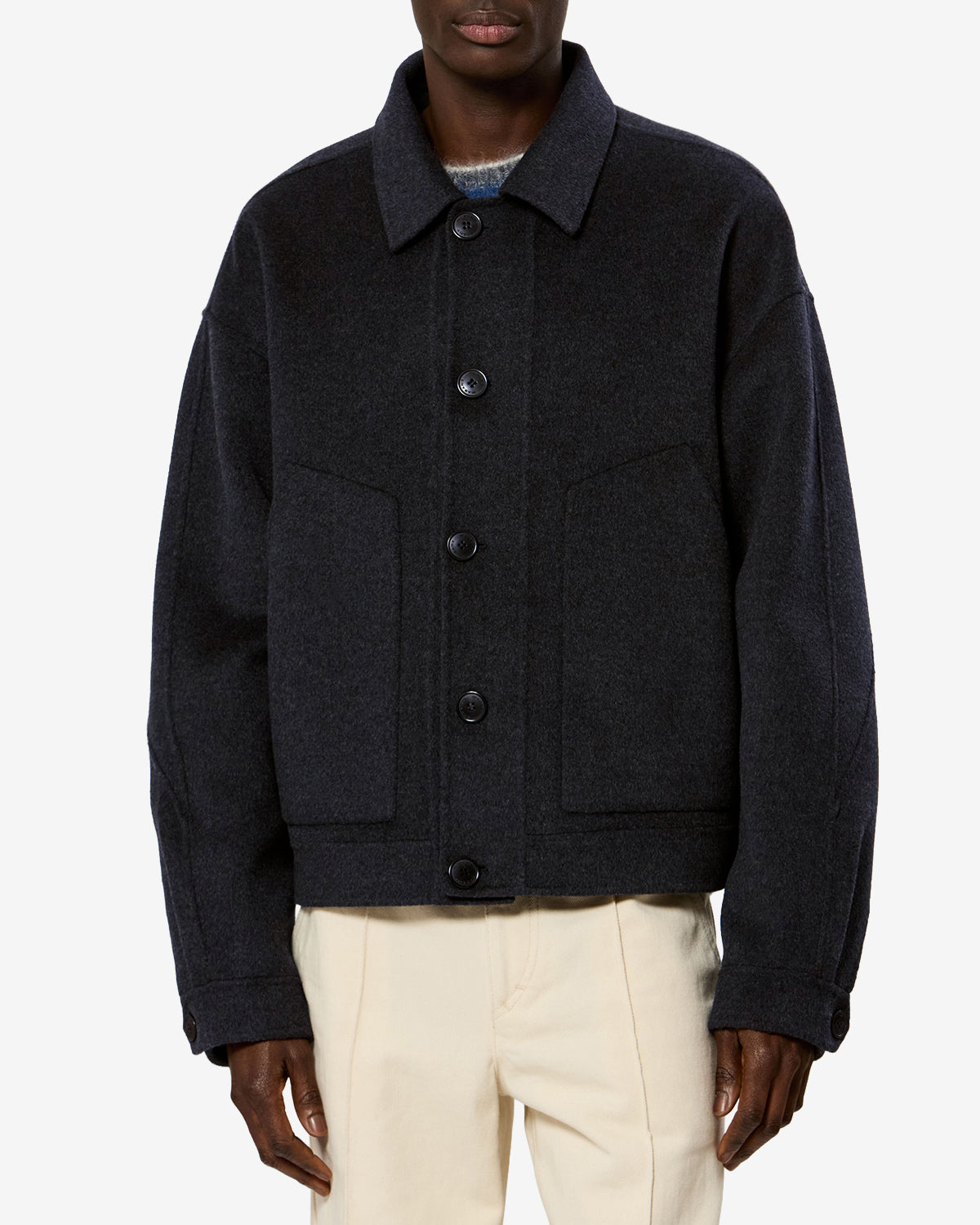 Casper wool jacket Man anthracite | ISABEL MARANT Official online