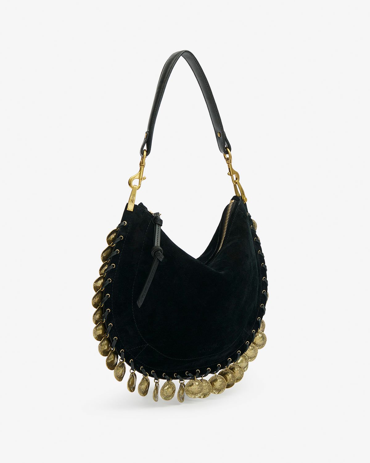OSKAN SOFT ZIP SHOULDER STRAP Woman black | ISABEL MARANT Official