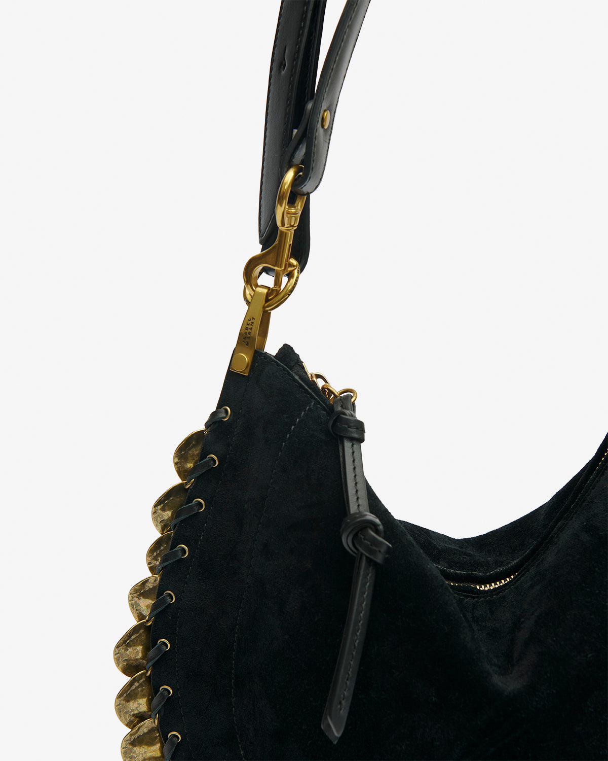 OSKAN SOFT ZIP SHOULDER STRAP Woman black | ISABEL MARANT Official