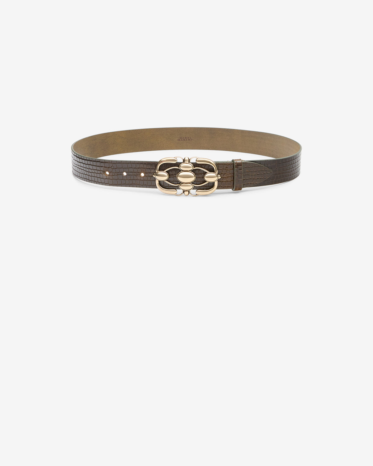 Mirko leather belt Woman dark khaki | ISABEL MARANT Official