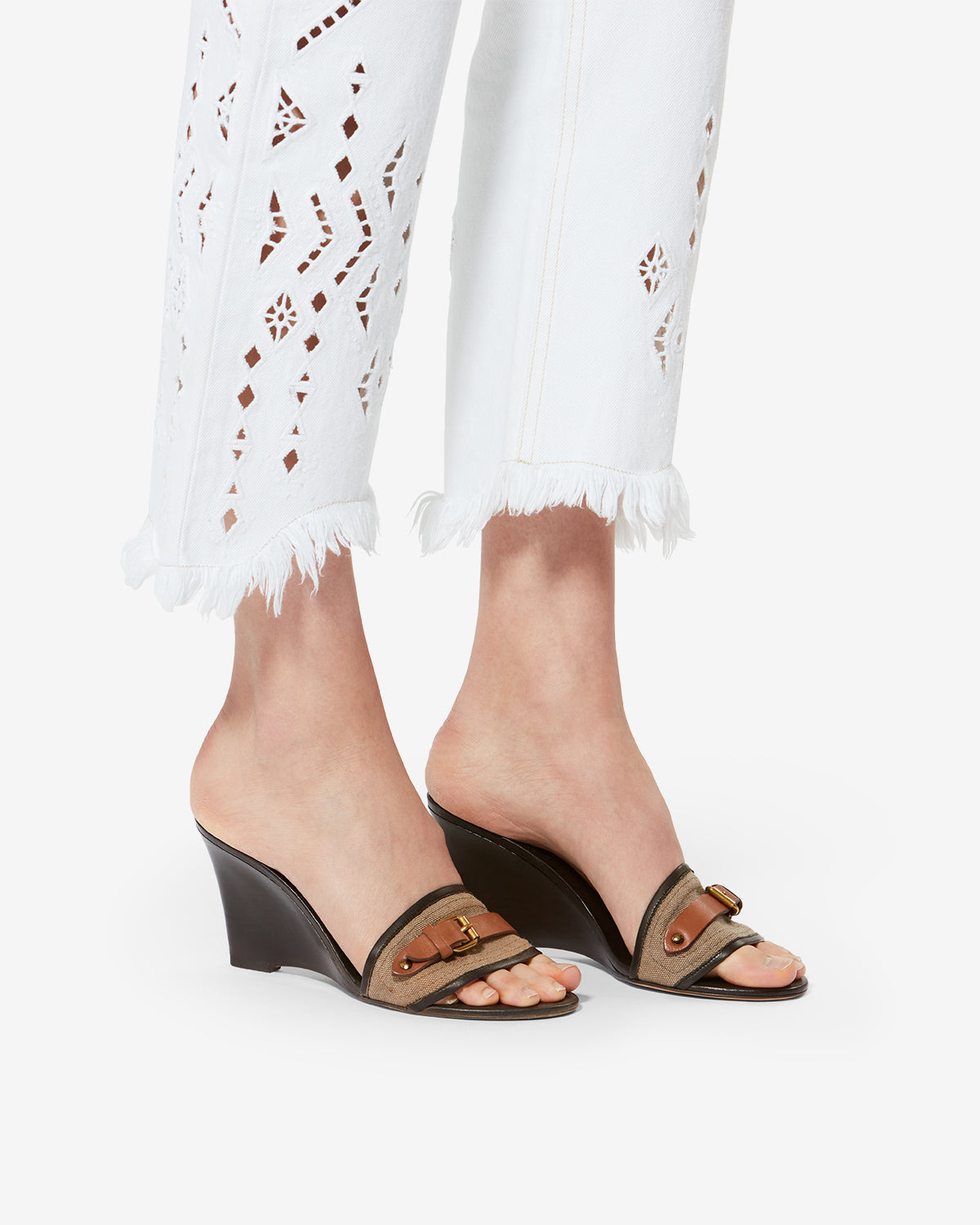 ABRYEL SANDALS Woman khaki-espresso | ISABEL MARANT Official