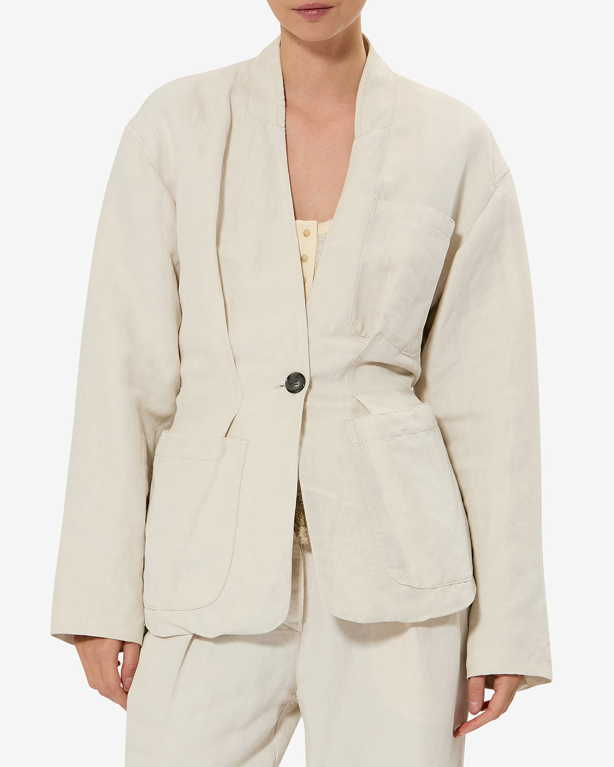 ISABEL MARANT アイボリー コットンテーラードジャケット SORAYA JACKET Woman ecru | ISABEL MARANT Official online store