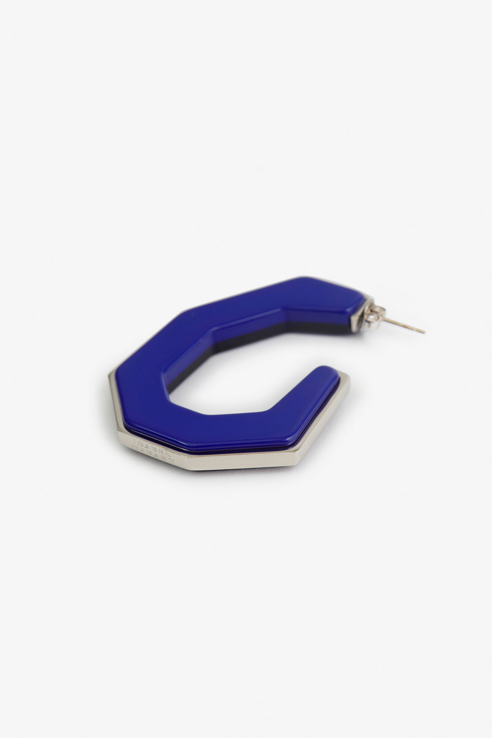 Large liu brass hoop earrings - Royalblue-silver - Woman - Photo 3 of 4