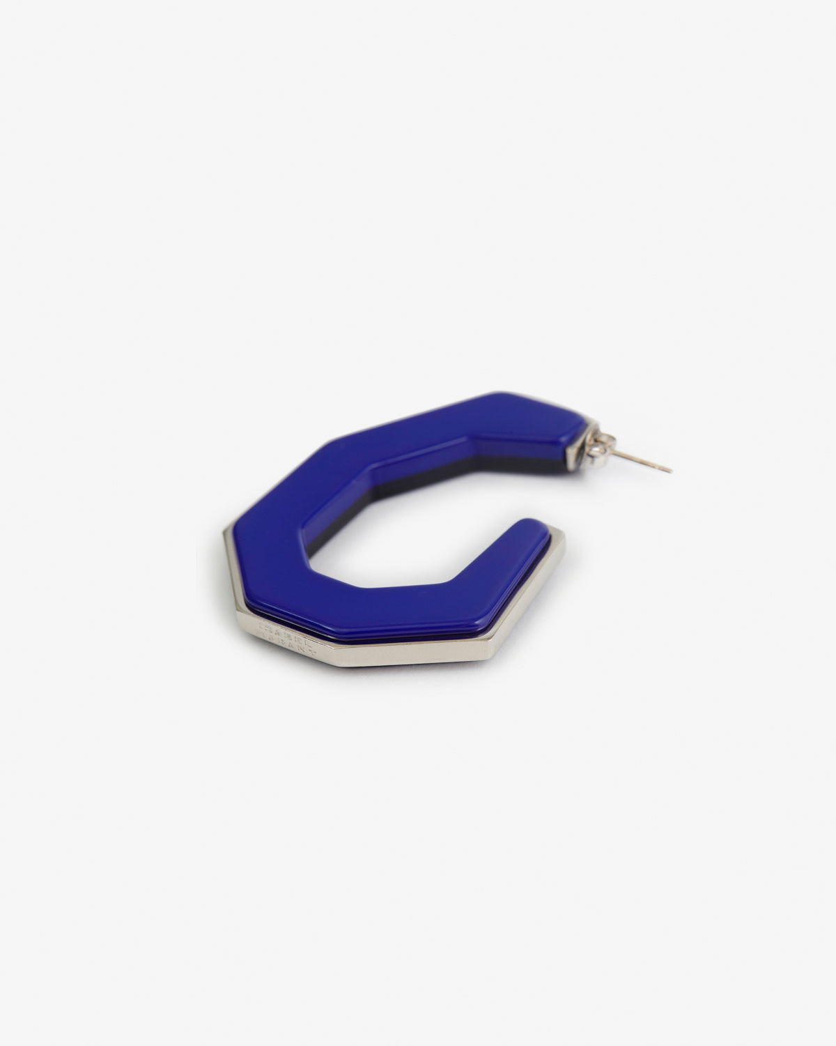 Large liu brass hoop earrings - Royalblue-silver - Woman - Photo 3 of 4