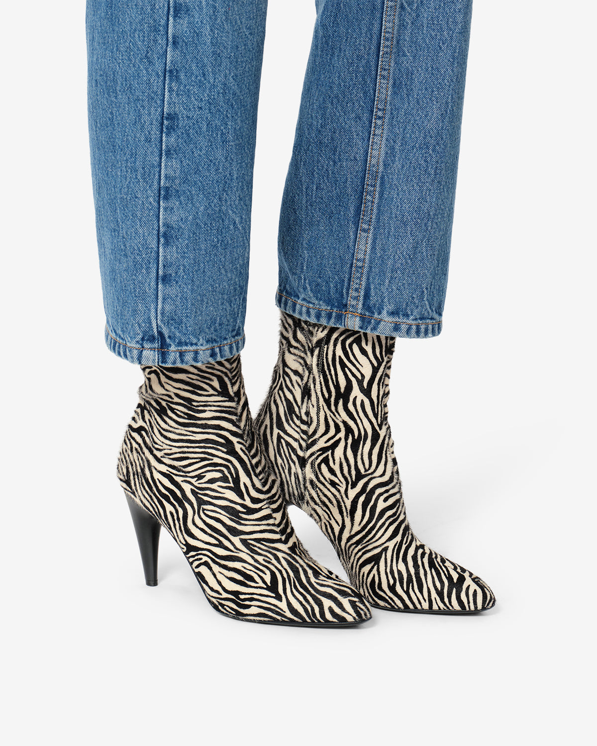Jany Low Ankle Boots Woman Zebra | ISABEL MARANT Official online store