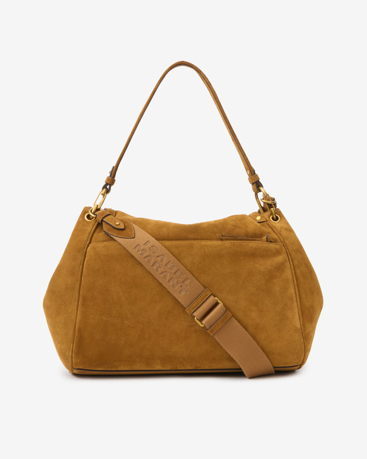 Chany Xl suede bag Woman cognac | ISABEL MARANT Official online store
