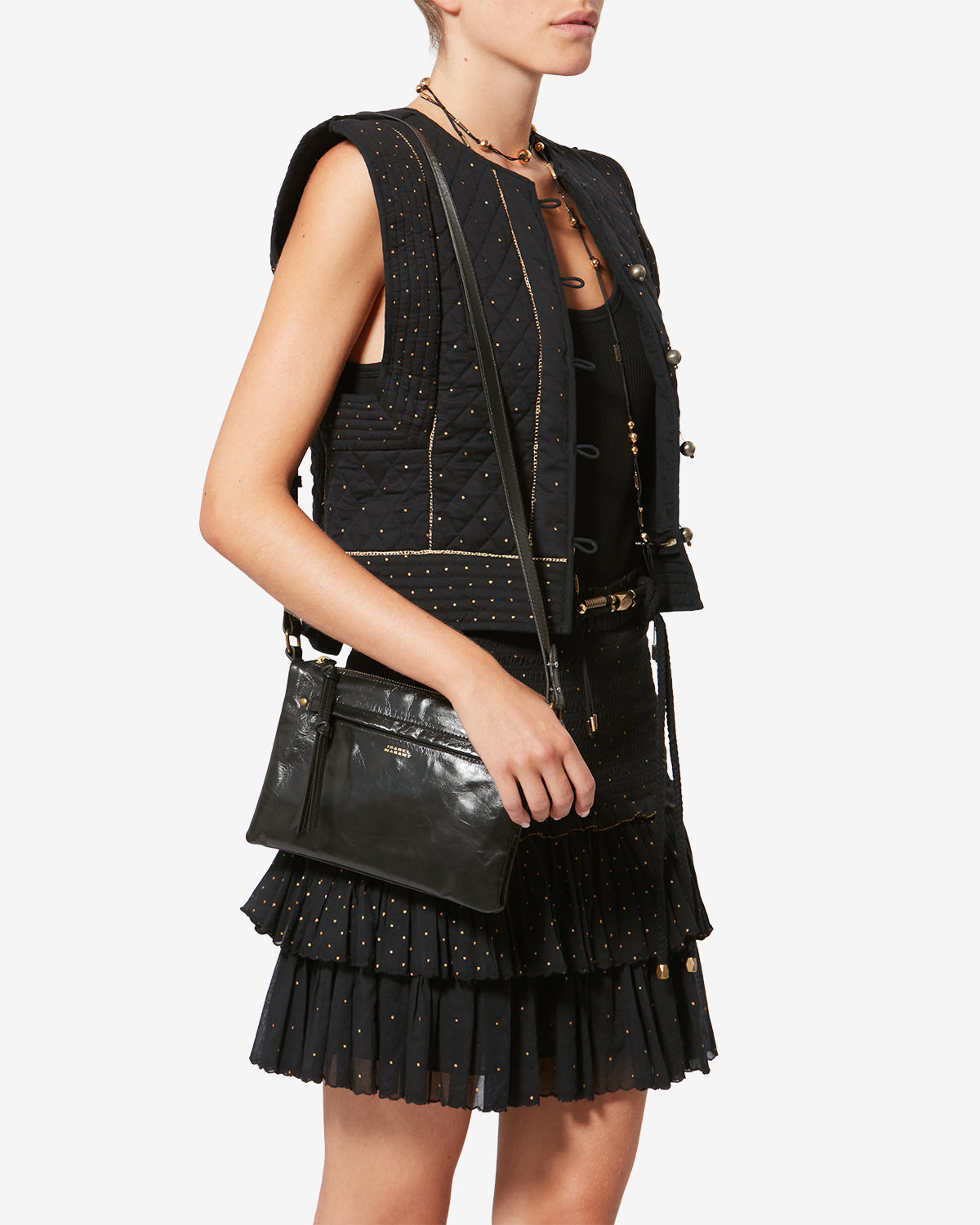 WINNA DUO SHOULDER BAG Woman black | ISABEL MARANT Official online