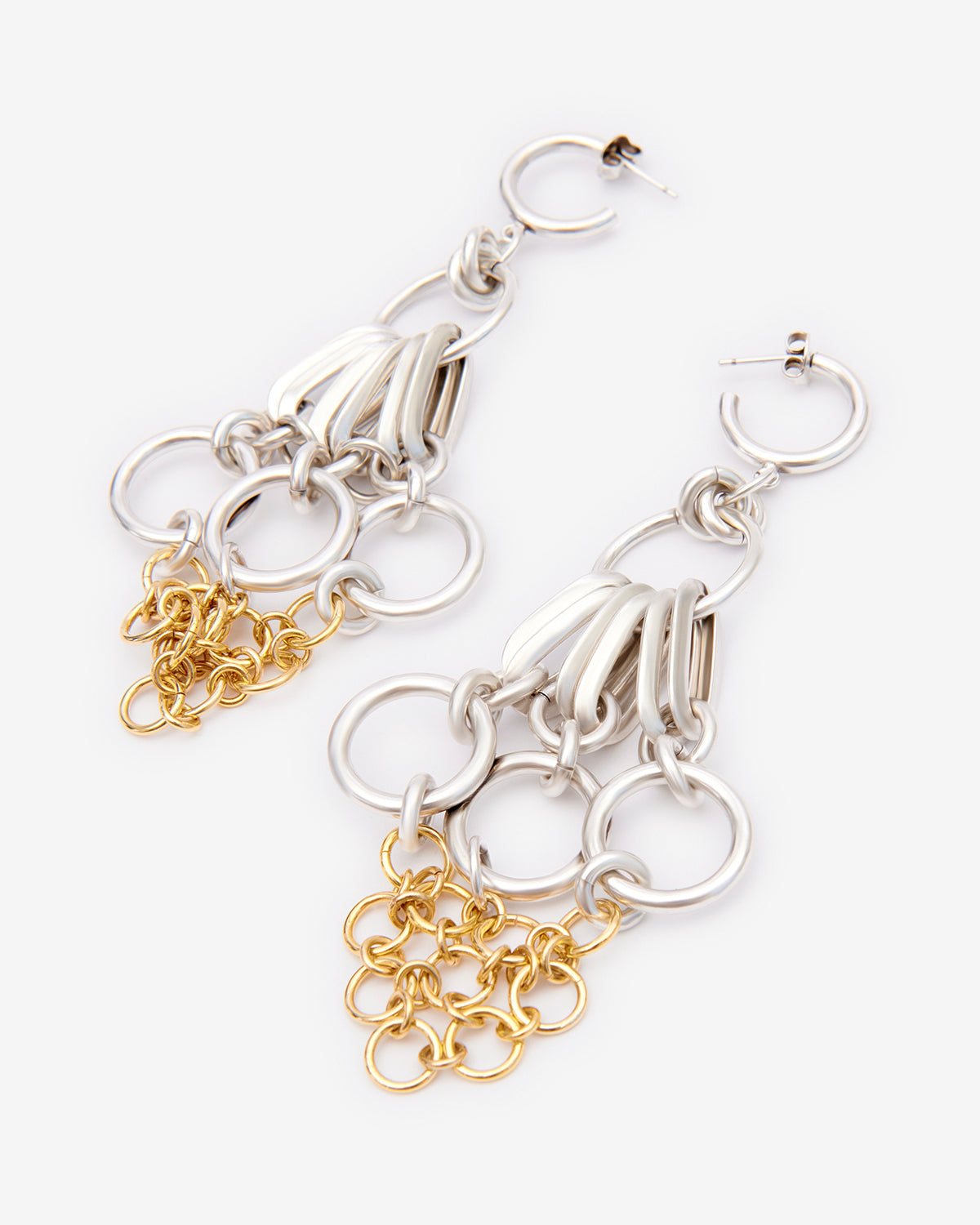 Awar long earrings - Silver-gold - Woman - 3
