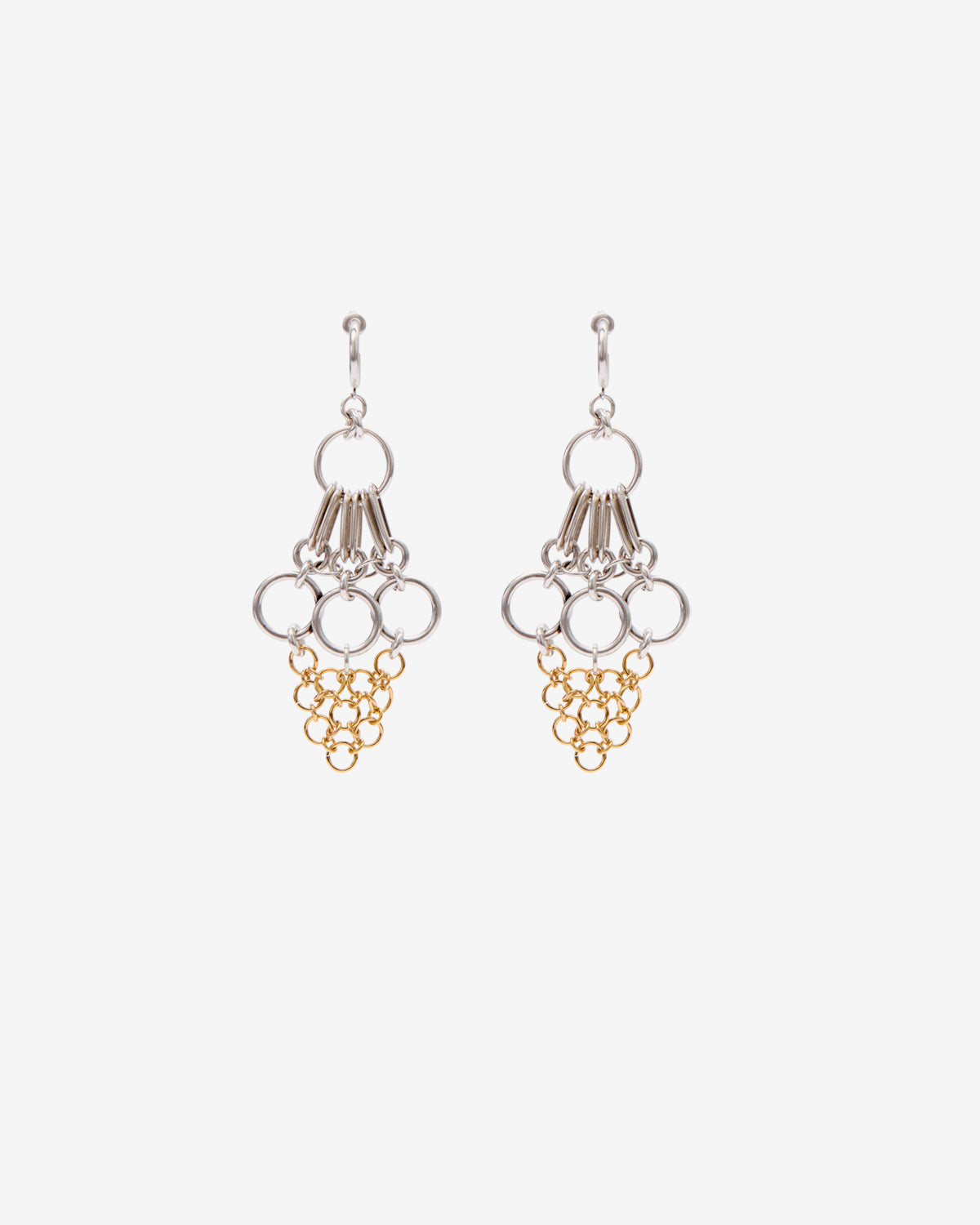 Awar long earrings - Silver-gold - Woman - 1