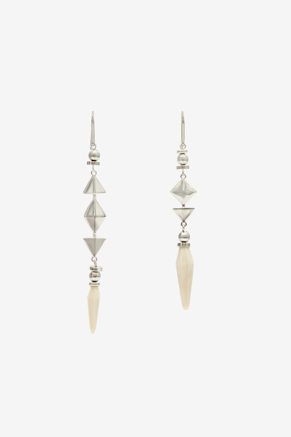 Ida earrings - Ecru-silver - Woman - 1