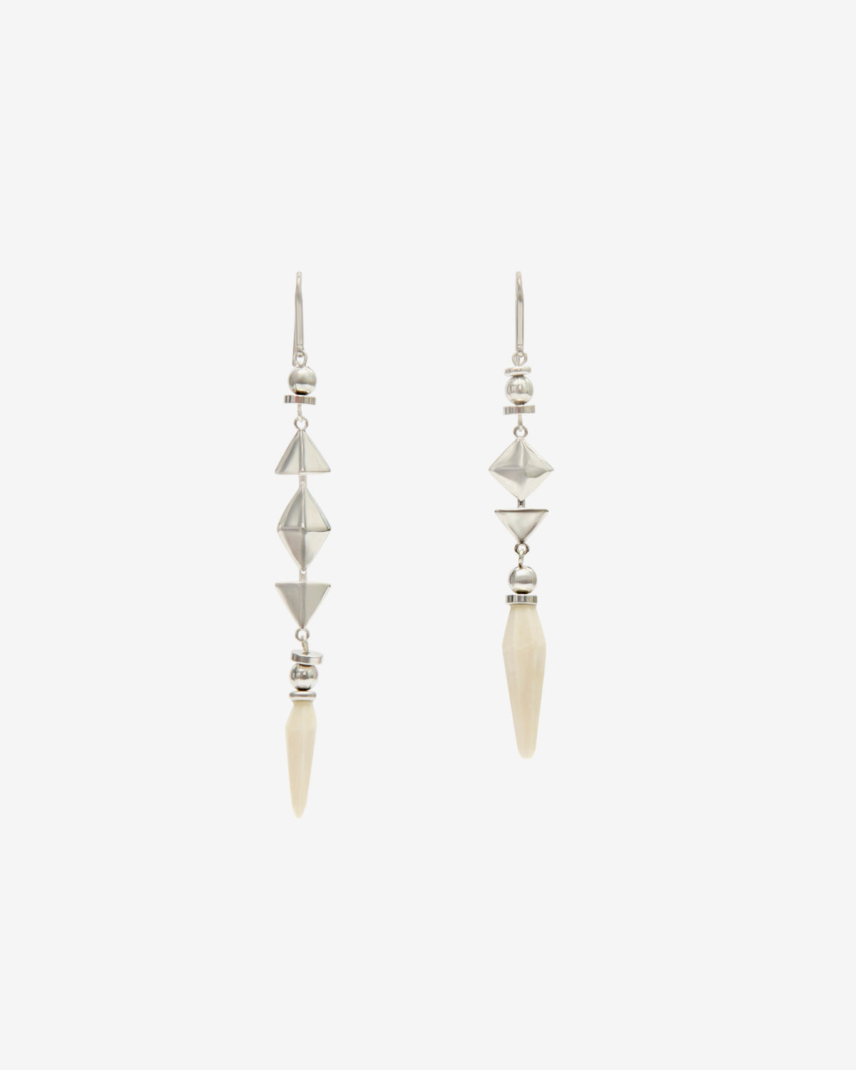 Ida earrings - Ecru-silver - Woman - 1