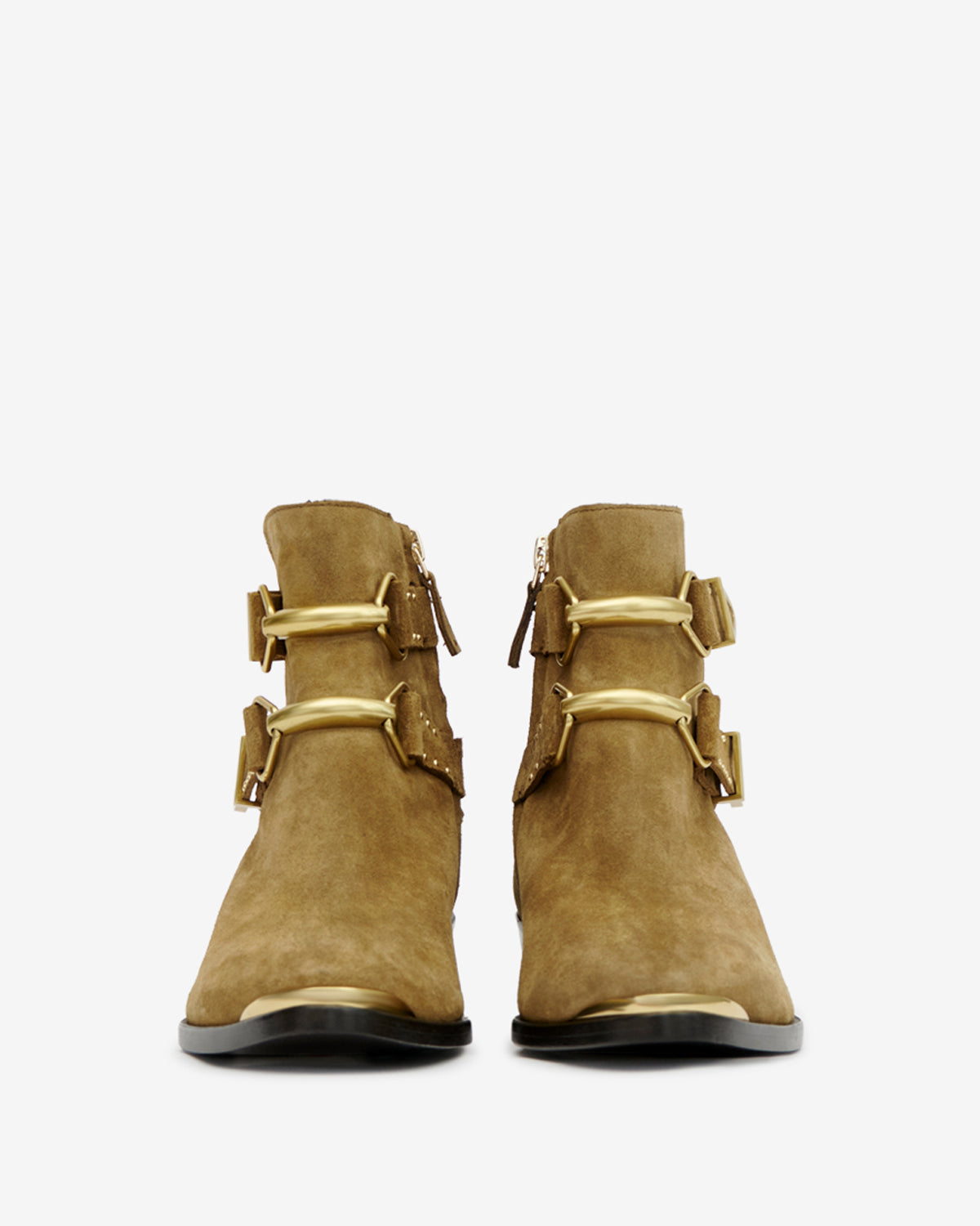 Botas bajas zalya de cuero suave - Taupe - Woman - 4