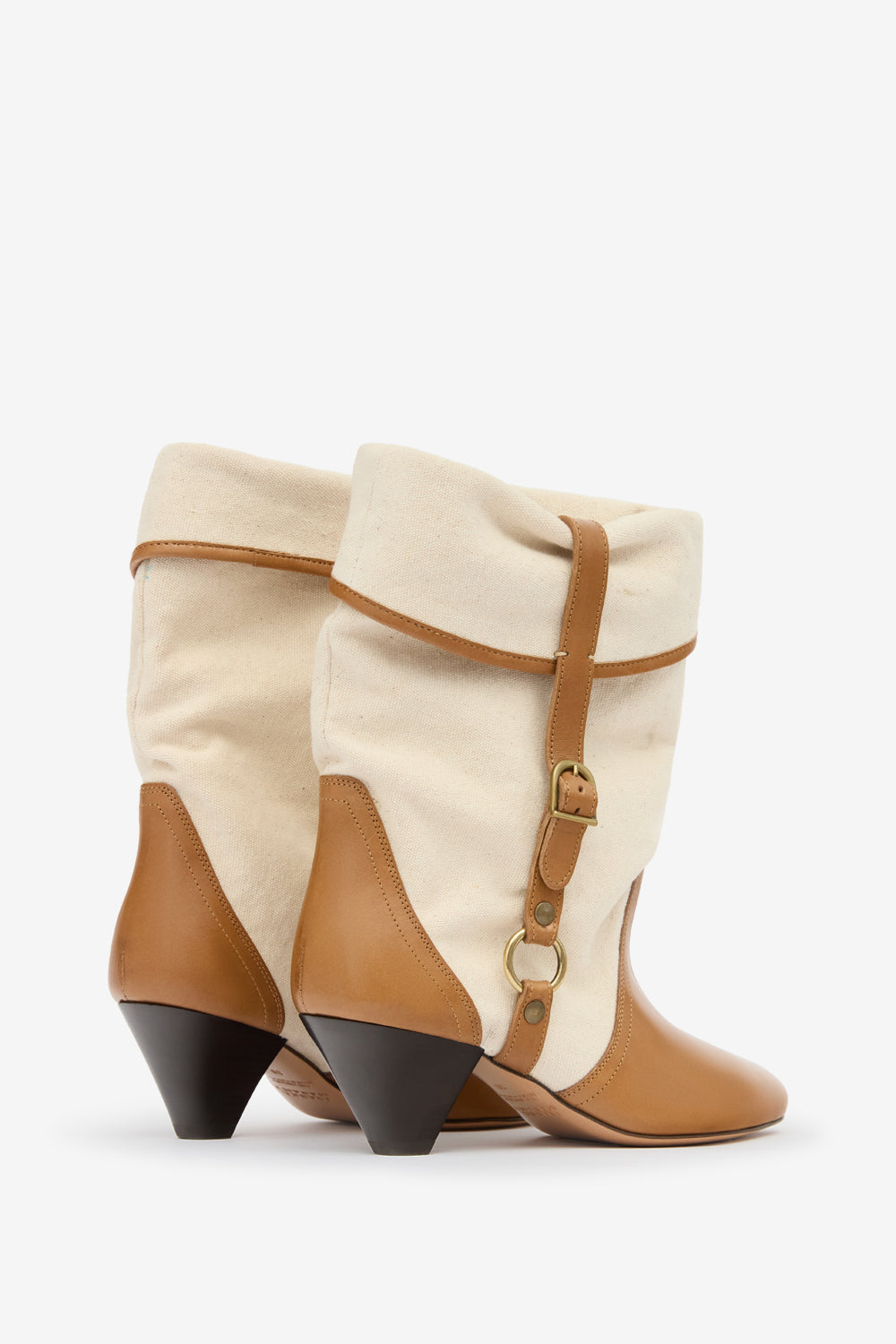 Botas darner buckle de algodón - Ecru-chestnut - Woman - 2